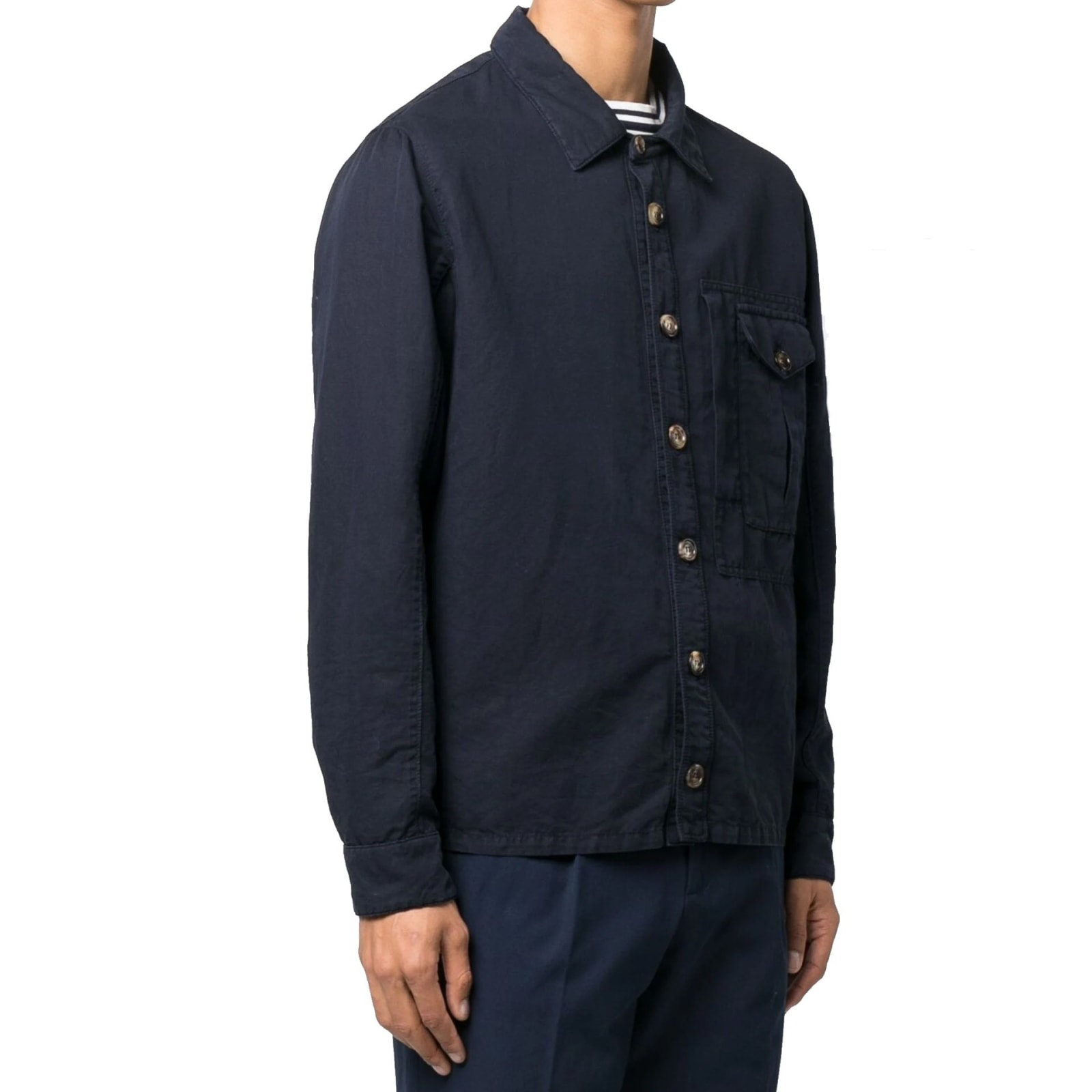 Shop Brunello Cucinelli Shirt Jacket In Blue