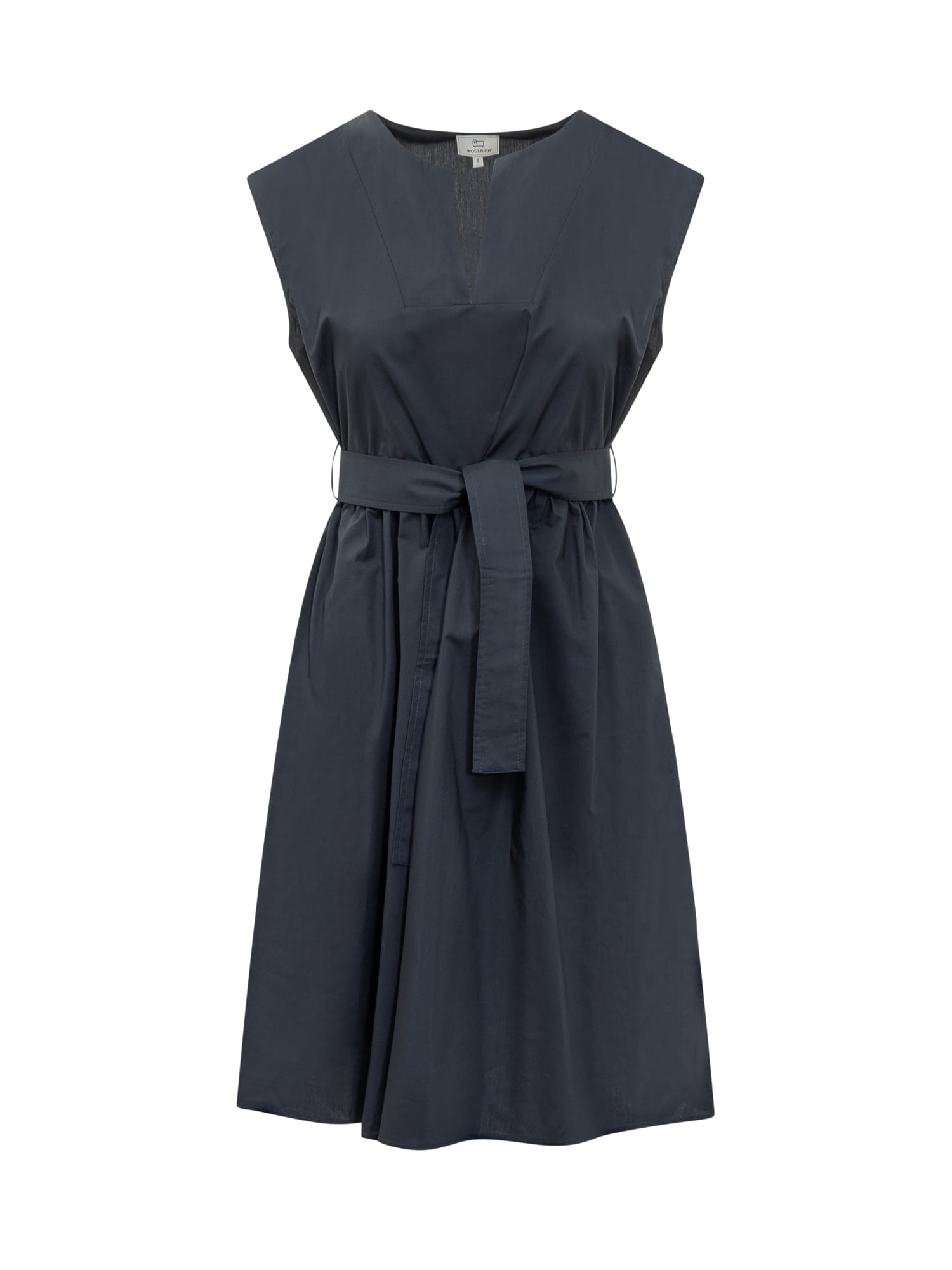 Shop Woolrich Dress With Belt In Melton Blue