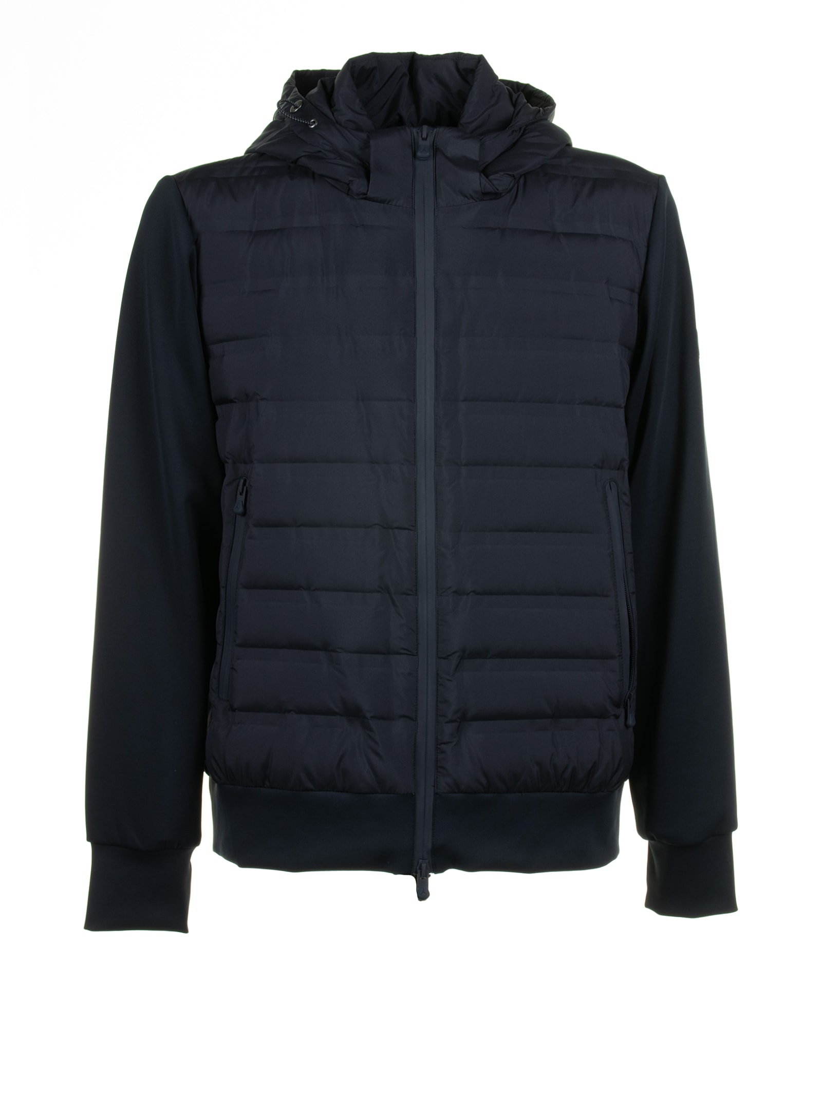 Blue Quilted Jacket With Zip