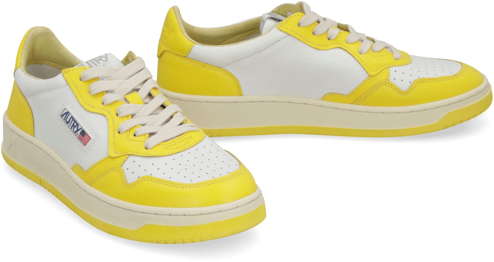 Autry 01 Low Man Goat Sneakers In Yellow