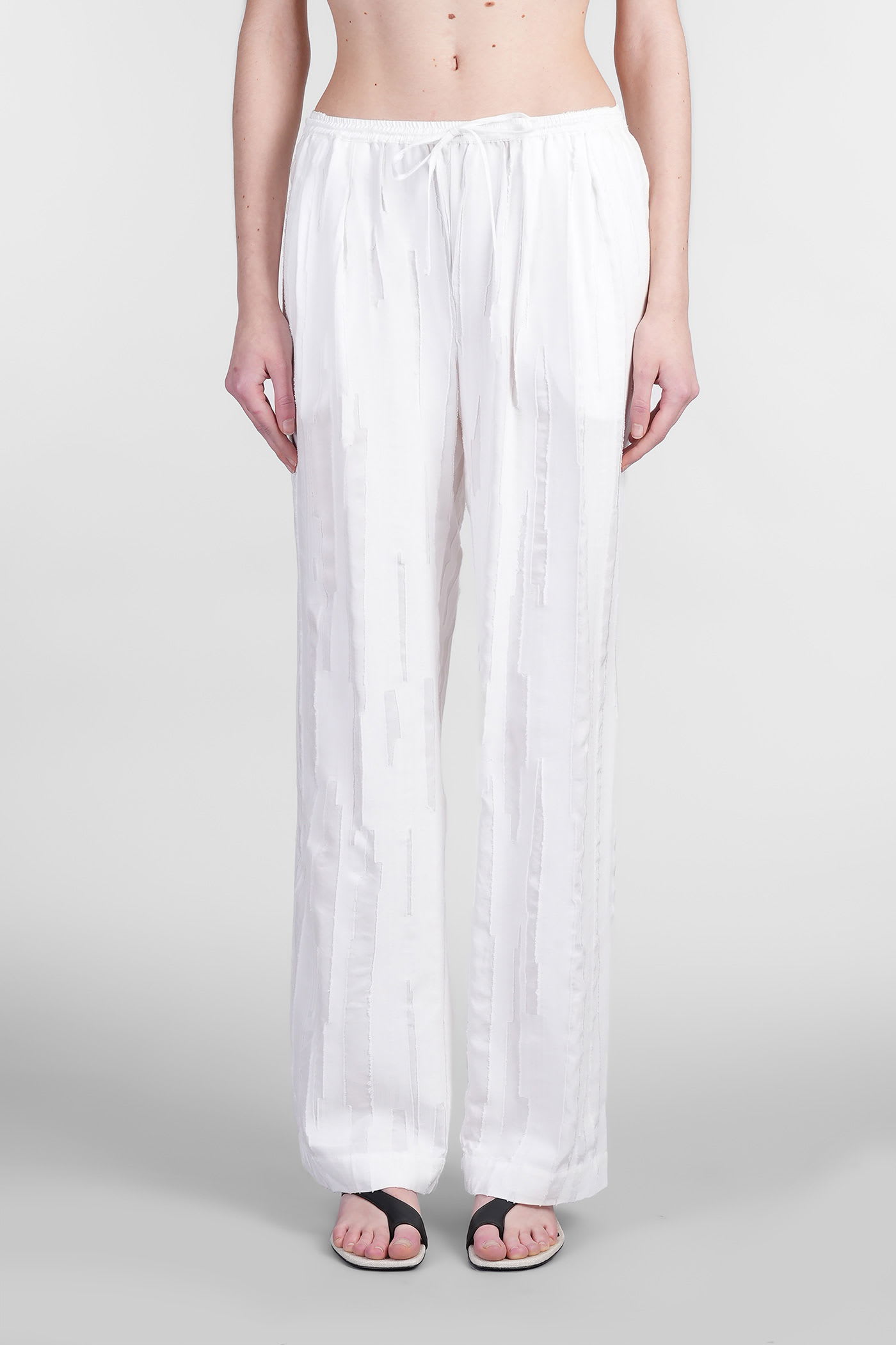 Soler Pants In White Silk
