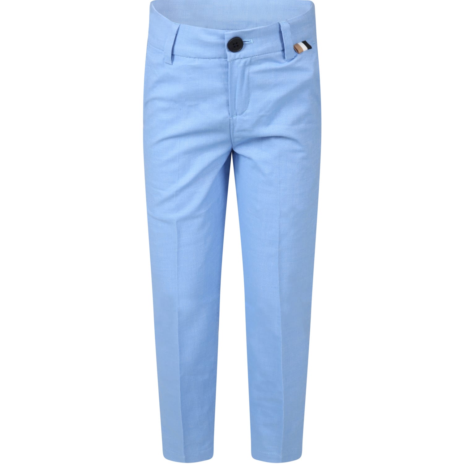 Hugo Boss Light-blue Trousers For Boy With Logo