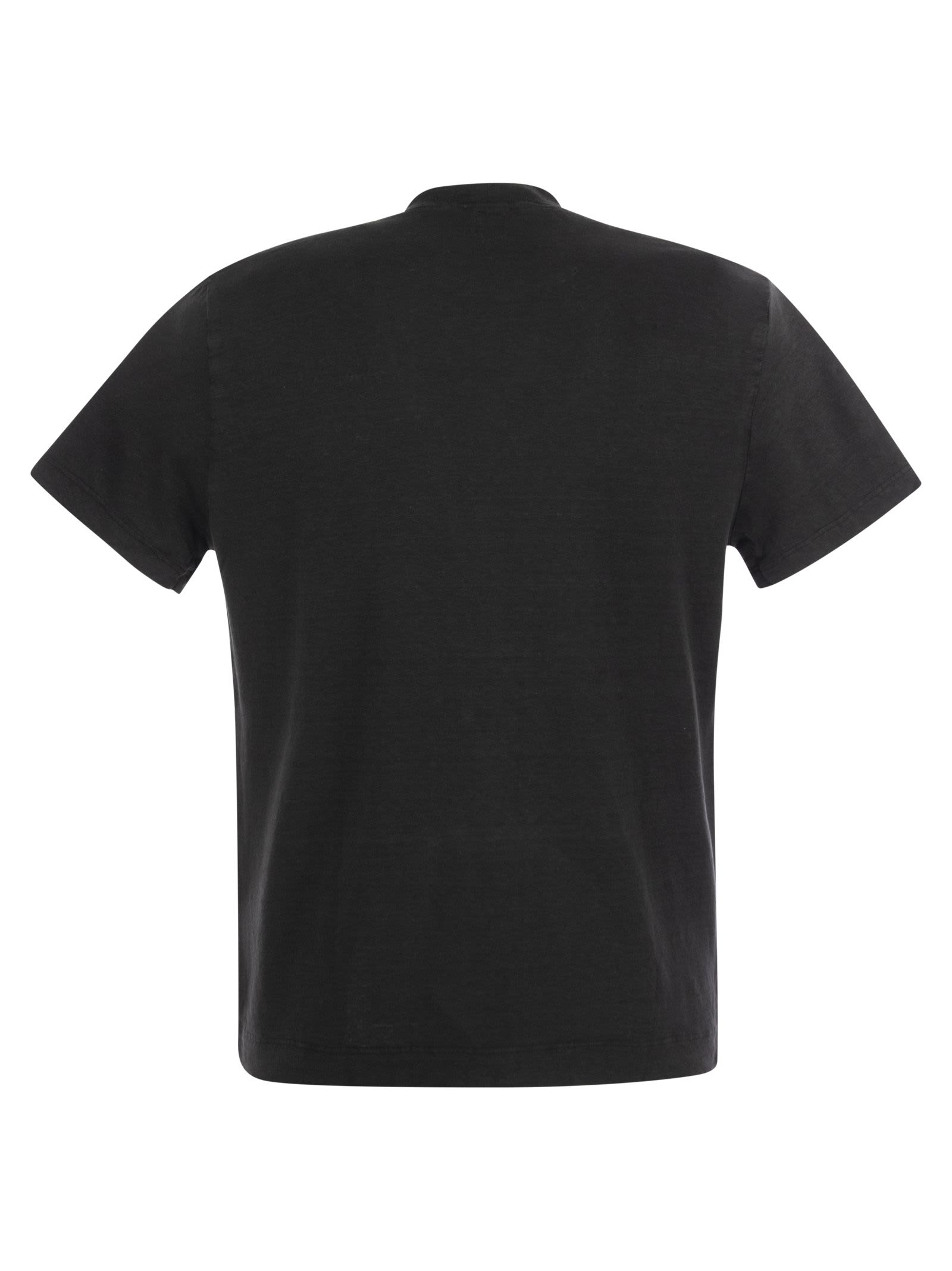 Shop Fedeli Exreme - Linen Flex T-shirt In Black