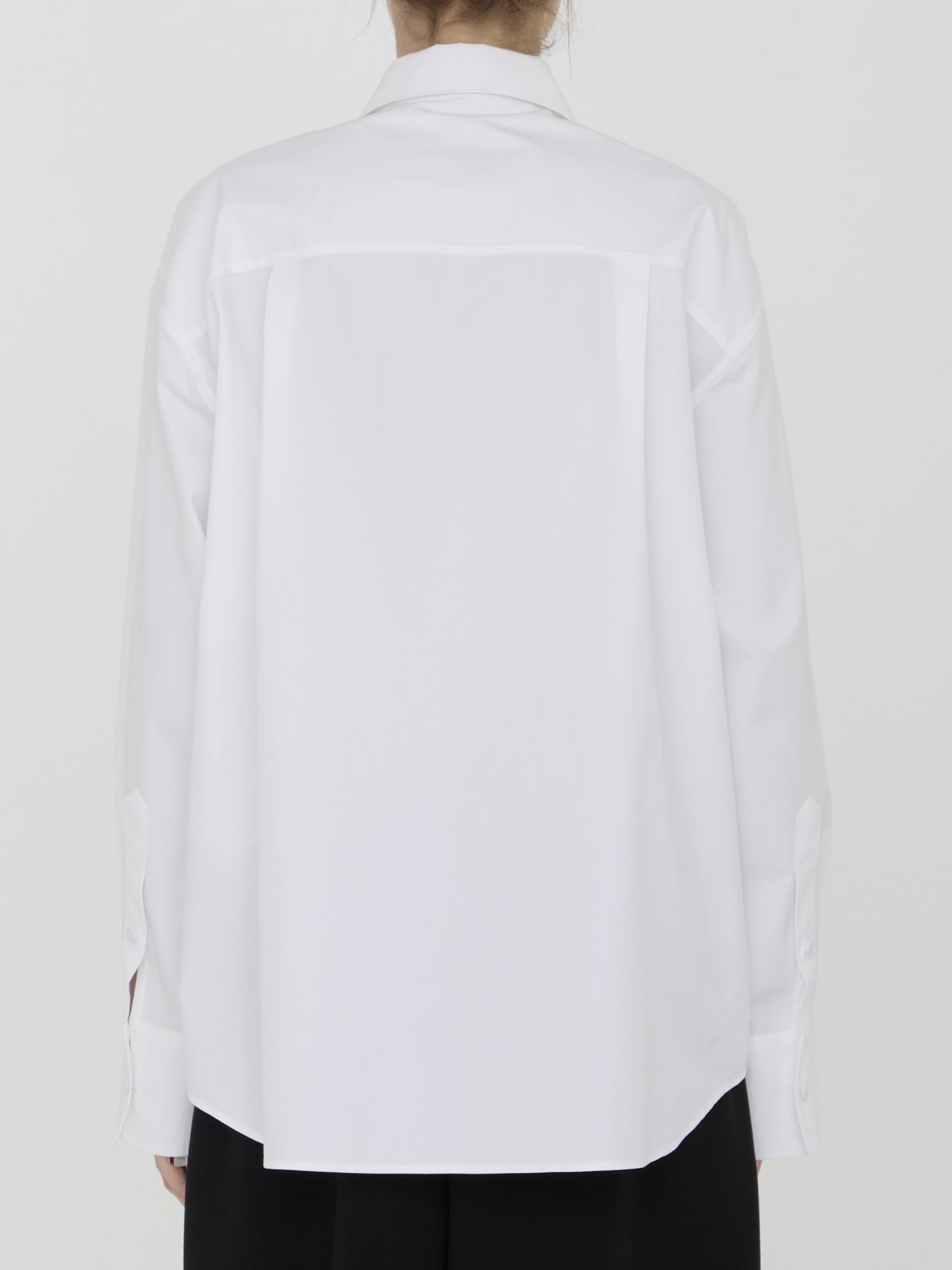 Shop Valentino Compact Popeline Shirt In White