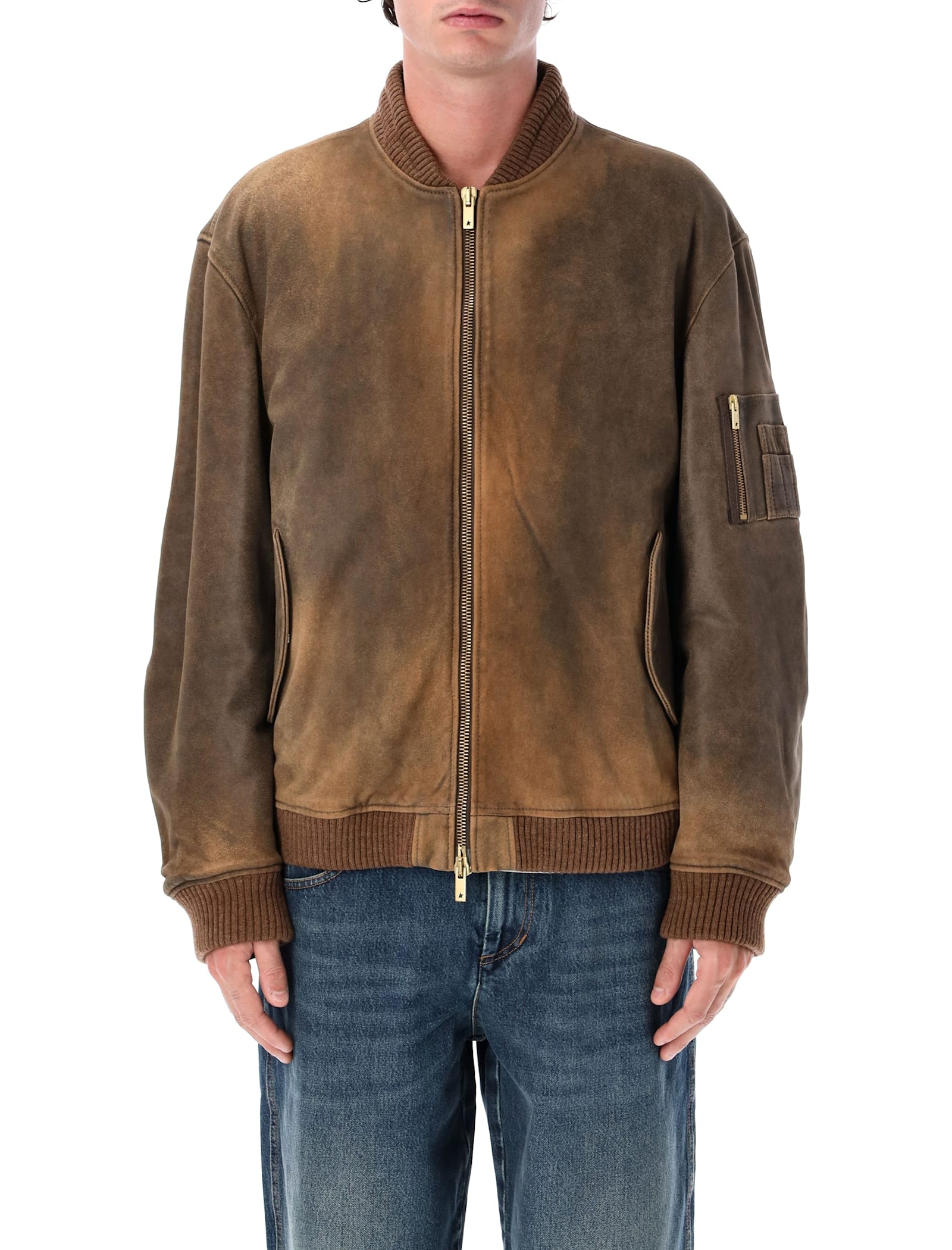 Golden Goose Unisex Brown Bomber Jacket In Brown