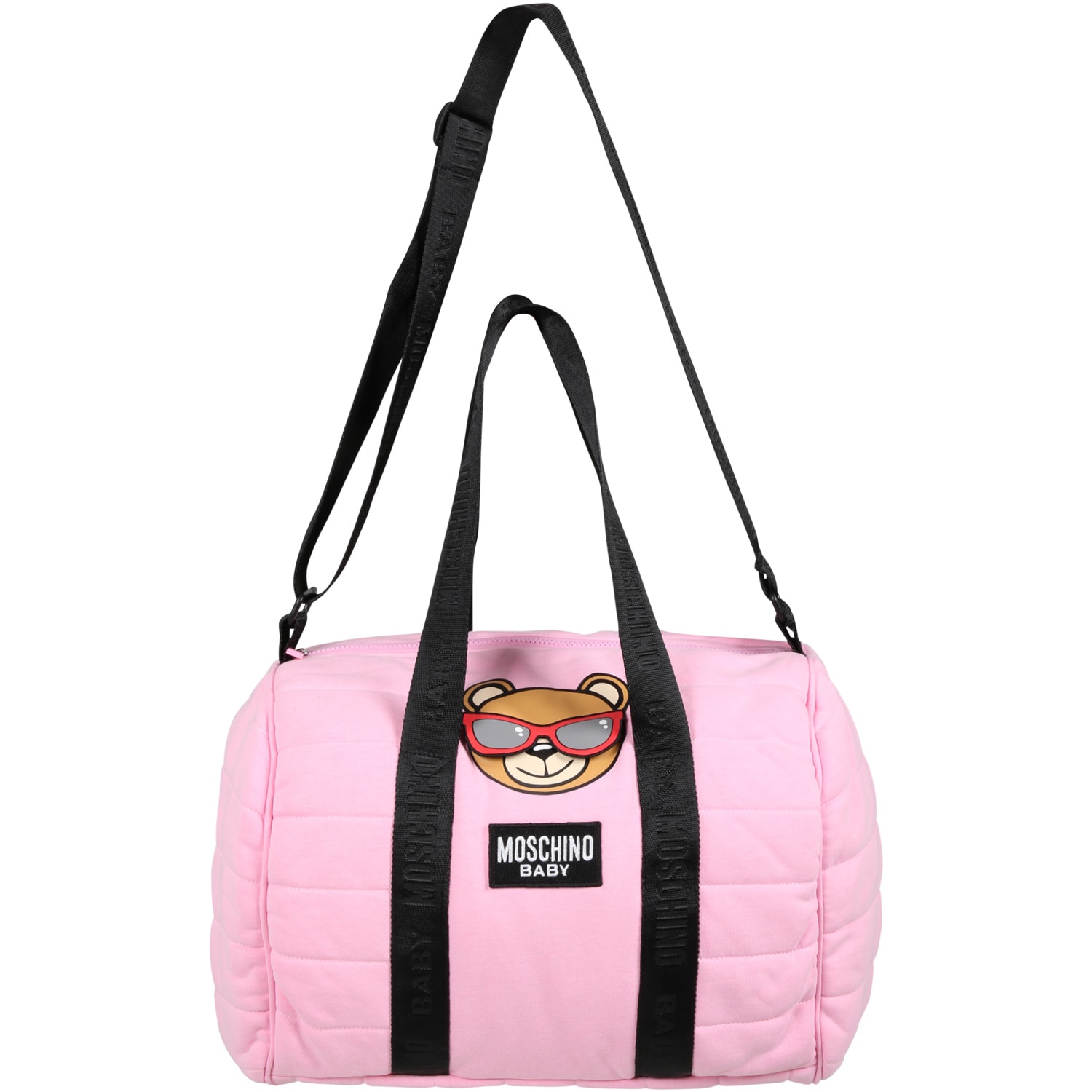 Moschino Pink Changing Bag For Baby Girl With Teddy Bear