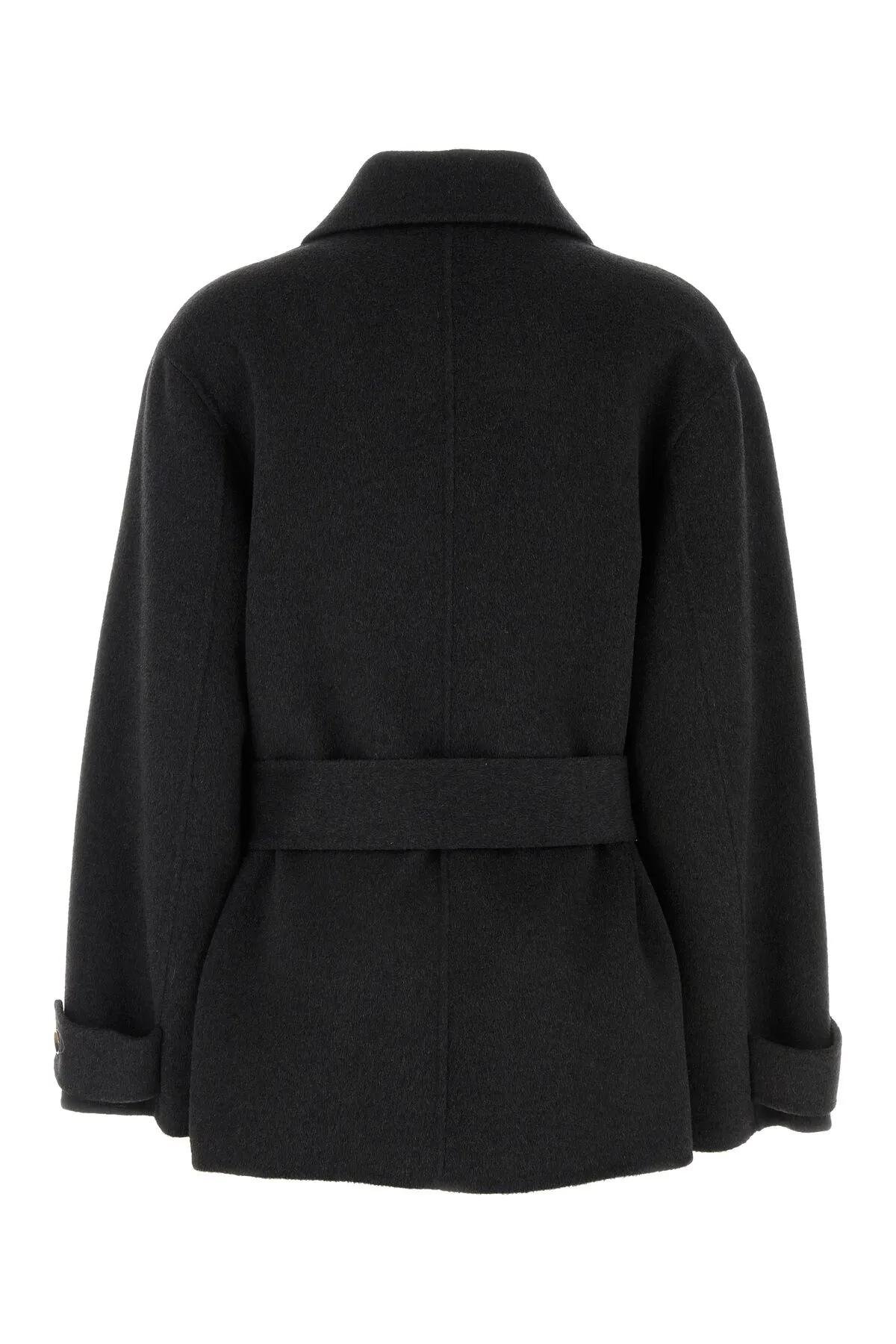 Shop Philosophy Di Lorenzo Serafini Charcoal Wool Coat In Grey