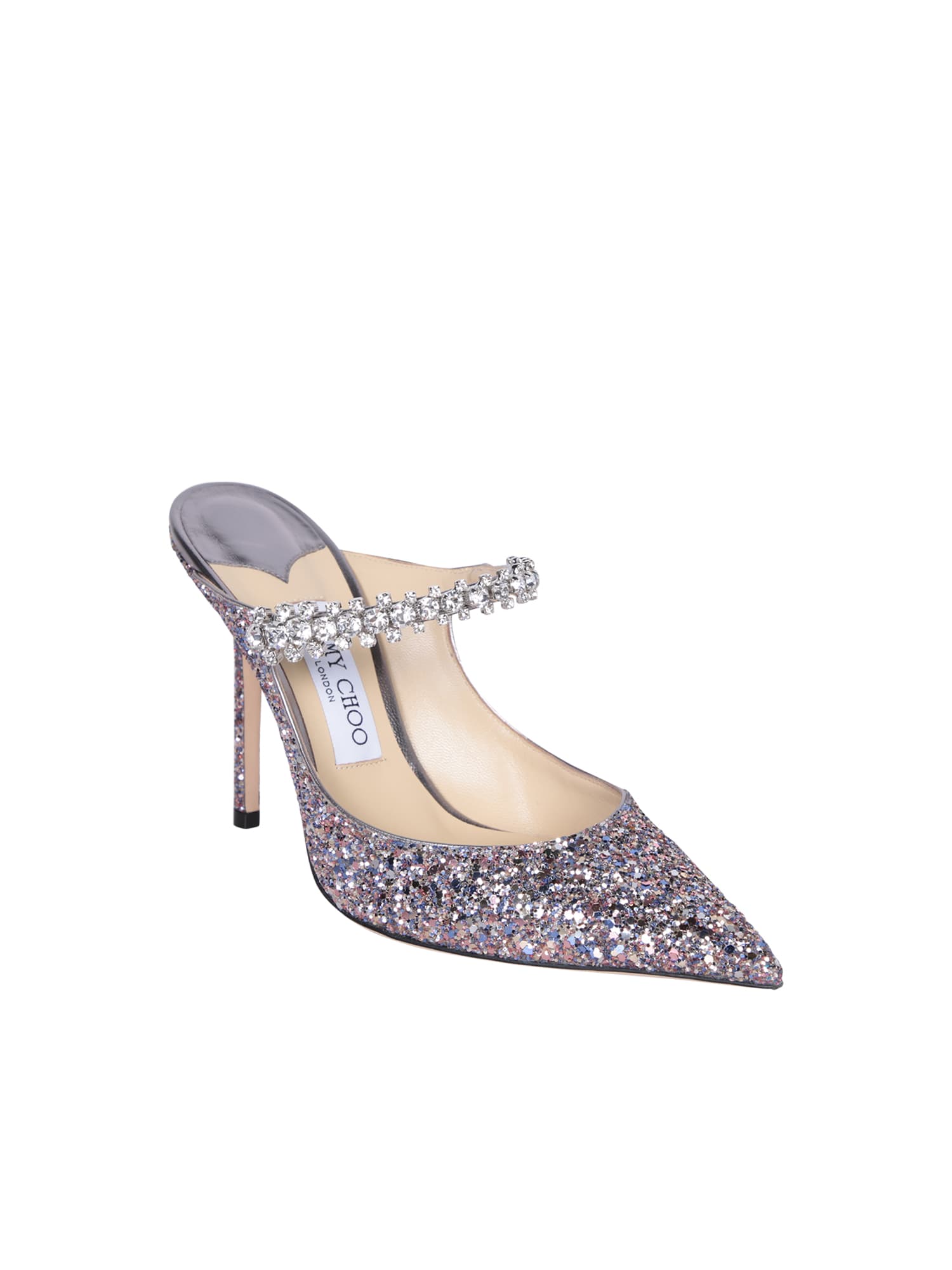 Jimmy Choo Embellished Fabric Bing 65 Slingbacks In Multi