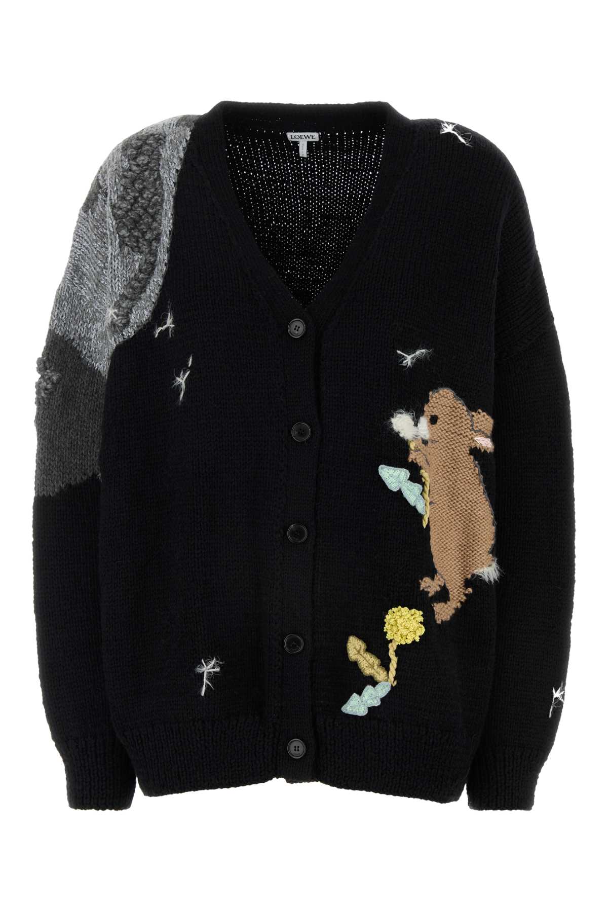 Black Wool Blend Loewe X Suna Fujita Cardigan