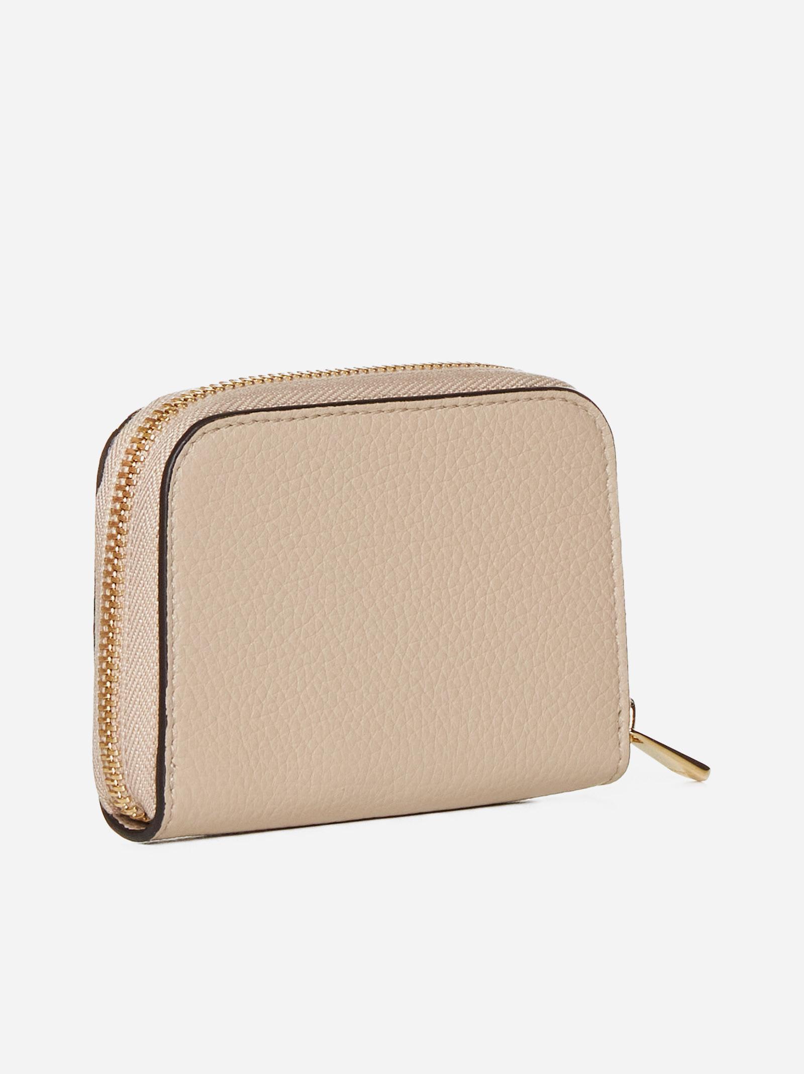 Shop Ferragamo Gancini Leather Coin Purse In Daino