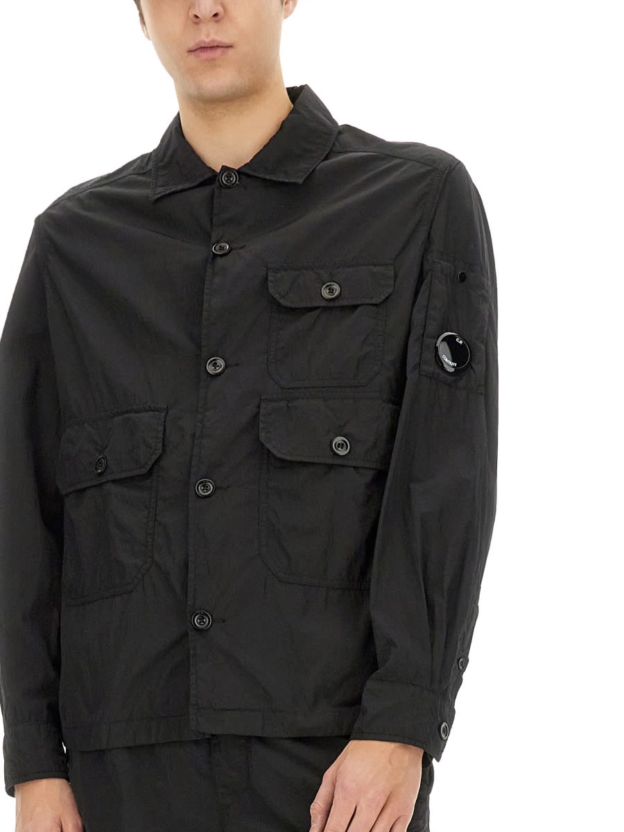 C.p. Company C.p.company Jacket With Gabardine In Black