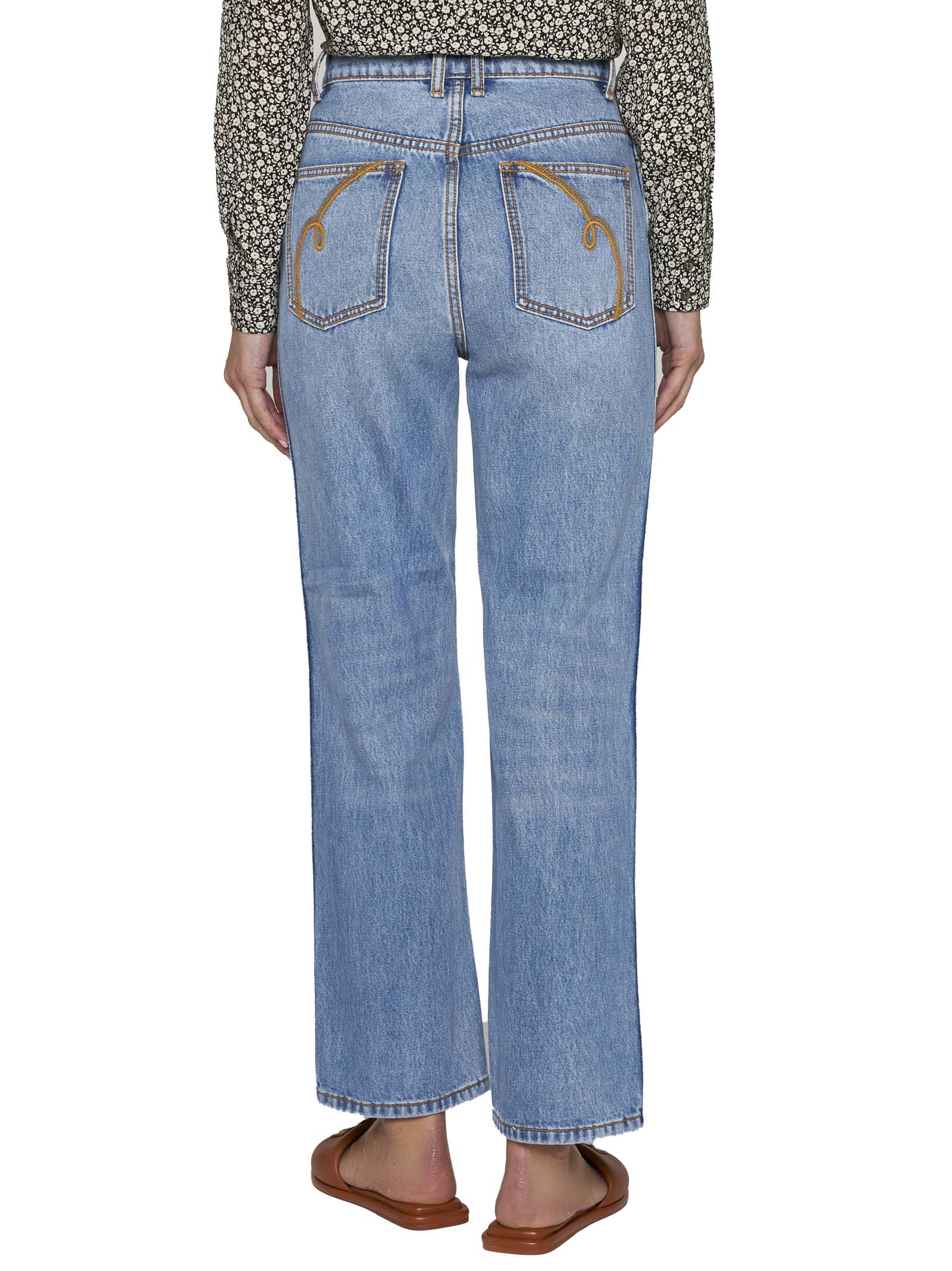 Shop Tory Burch Straight Leg Jeans In Vintage Wash