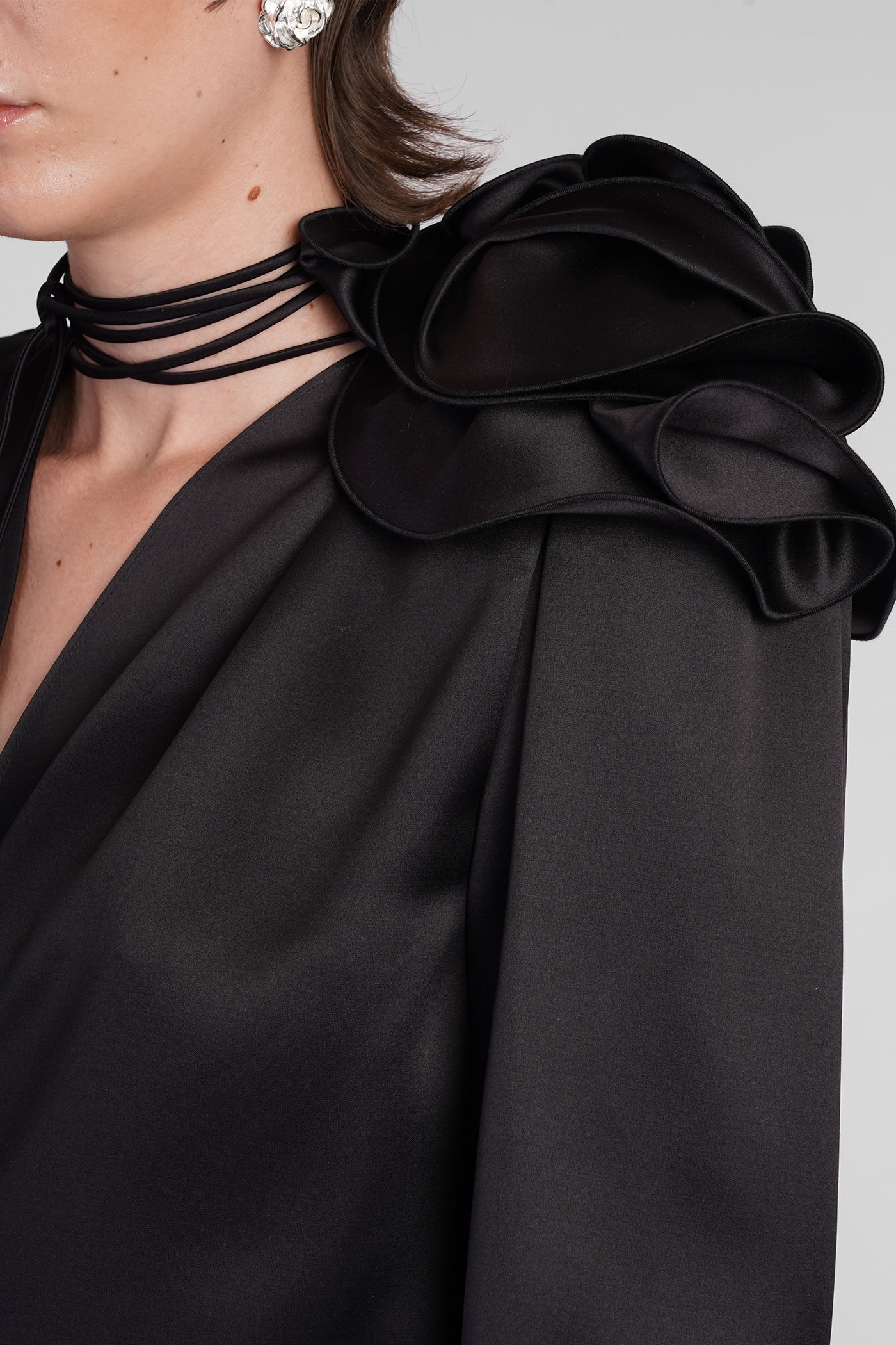 Shop Magda Butrym Blouse In Black Silk