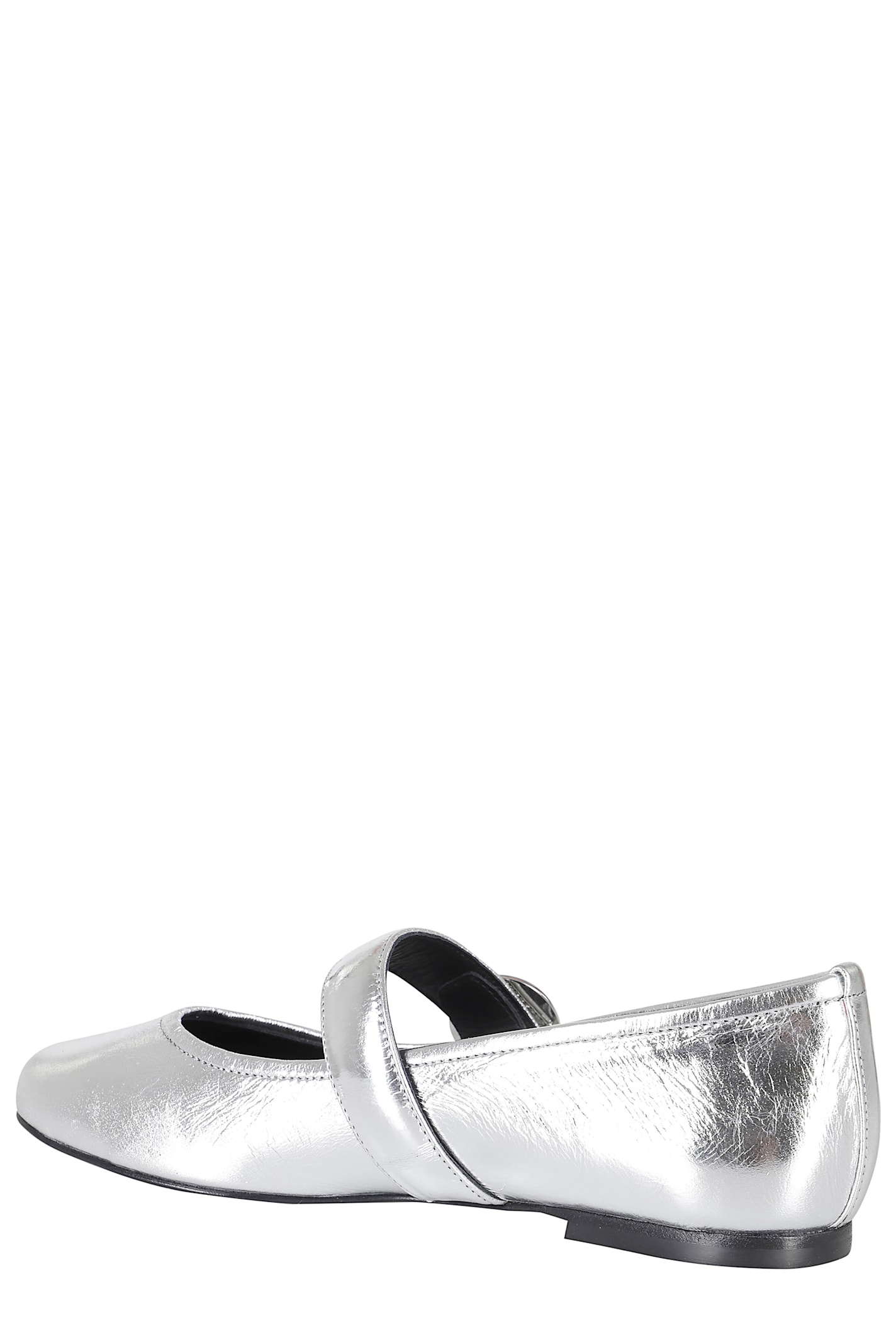 Coperni 10mm Metallic Leather Ballerina Flats In Silver