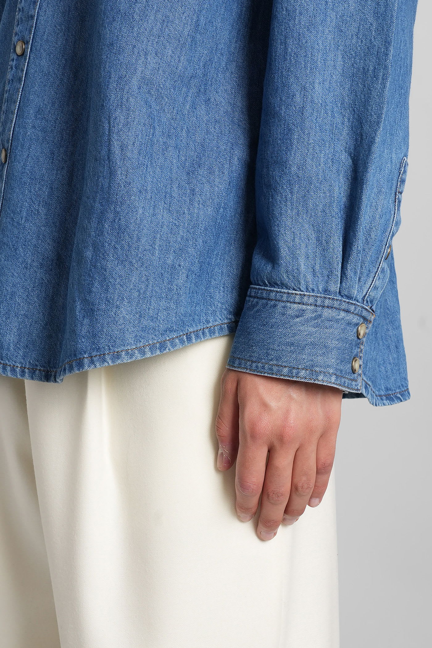 Lardini Western-style Denim Shirt In Blue