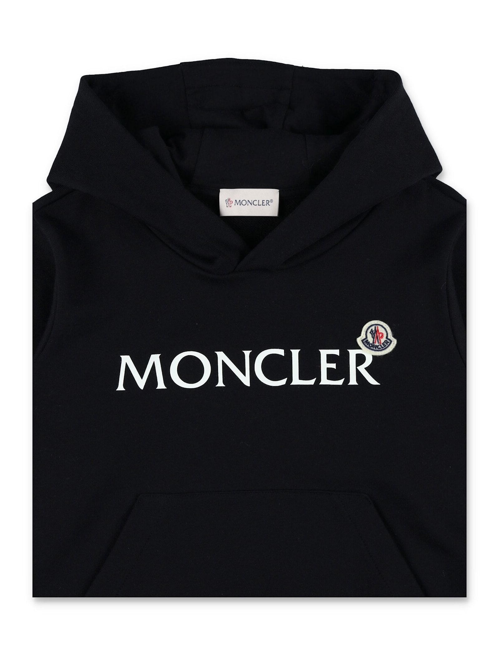 Moncler Hoodie Logo In Black