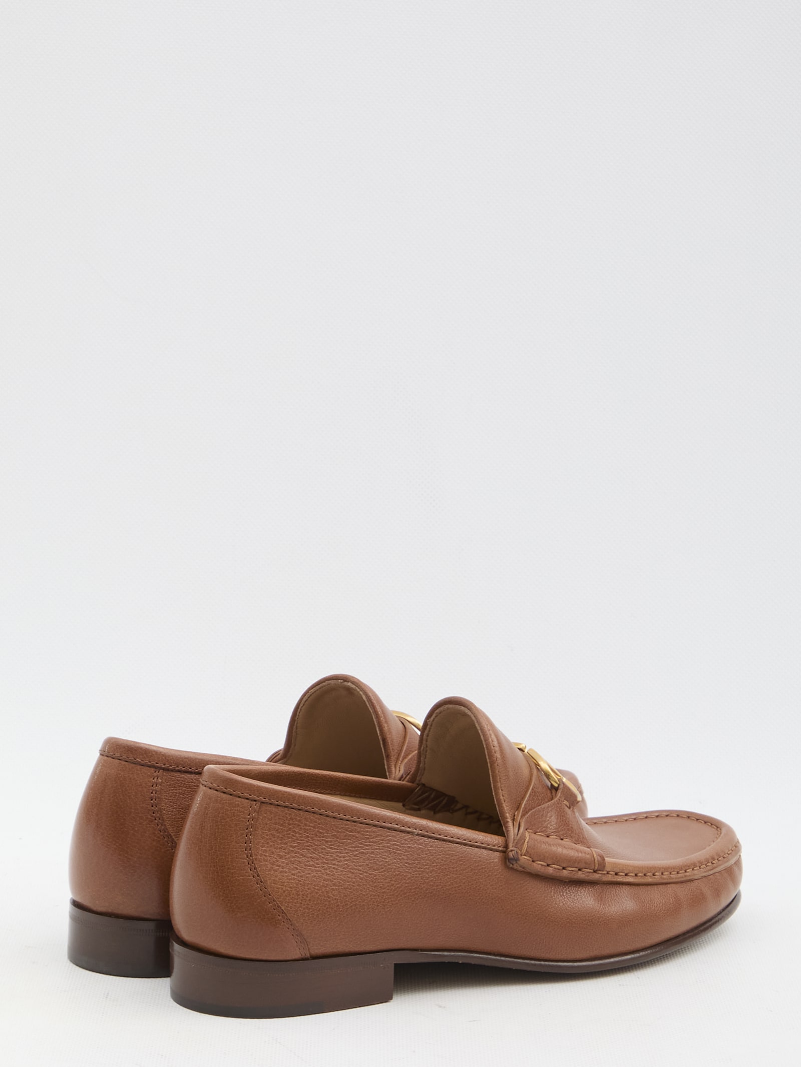Valentino Garavani Men Vlogo Signature Leather Loafers In Tobacco