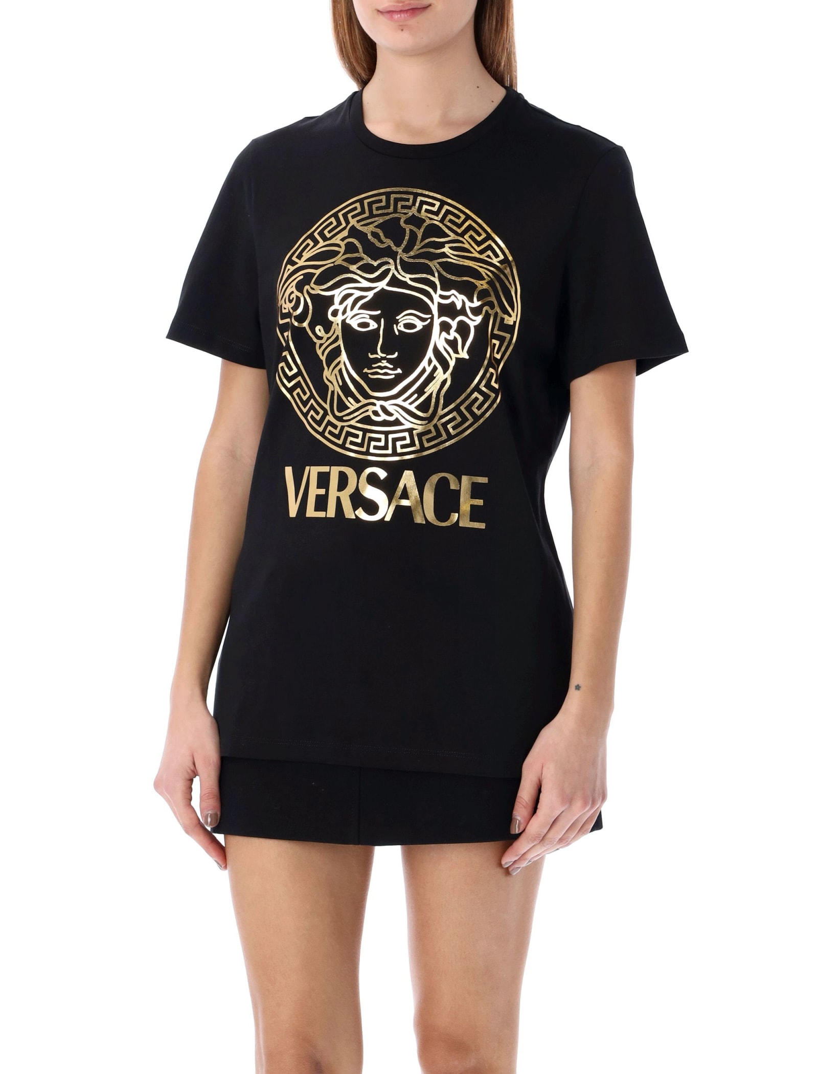 Versace Gold-tone Medusa T-shirt