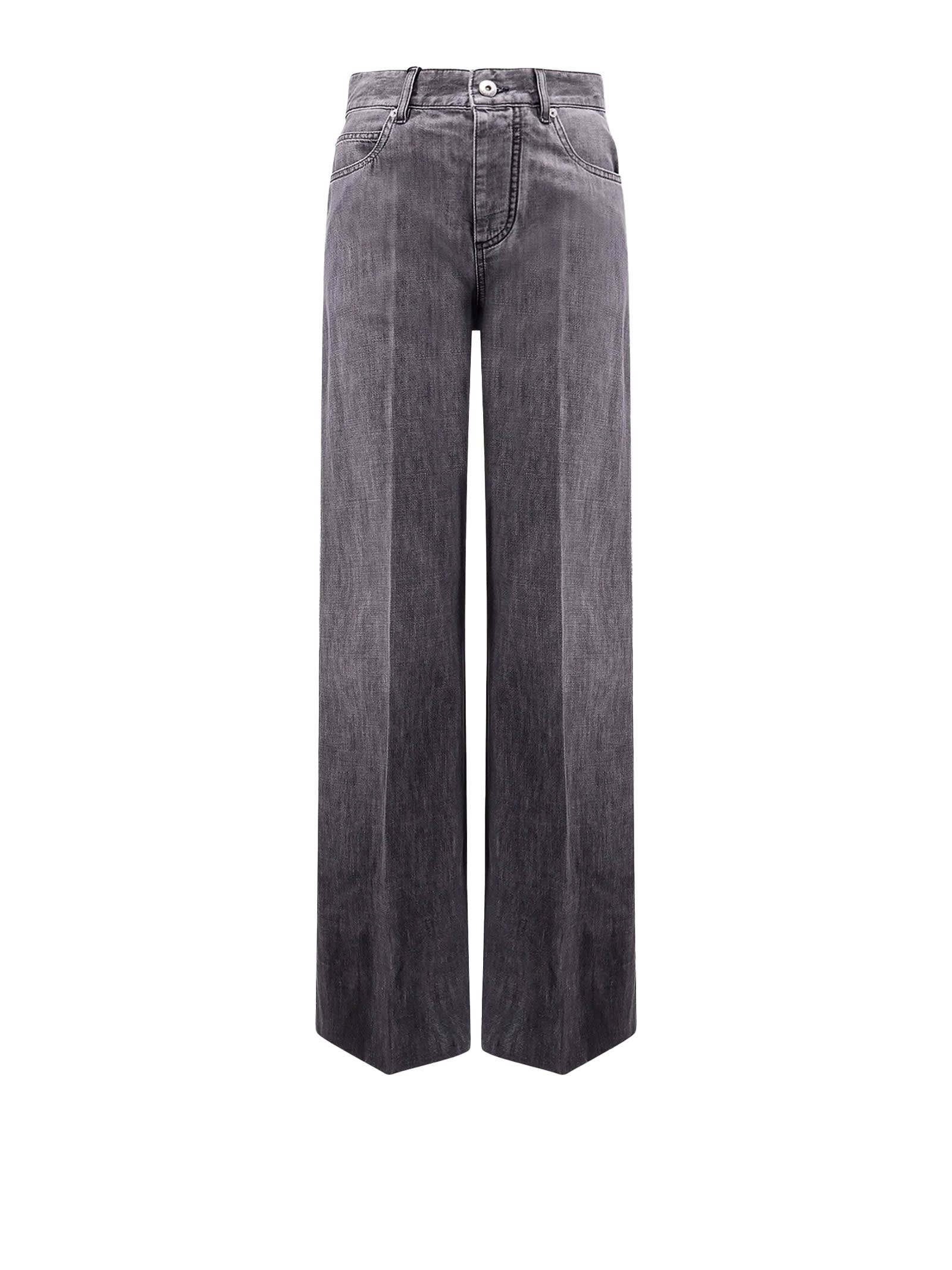 Bottega Veneta Wide-leg Jeans In Gray