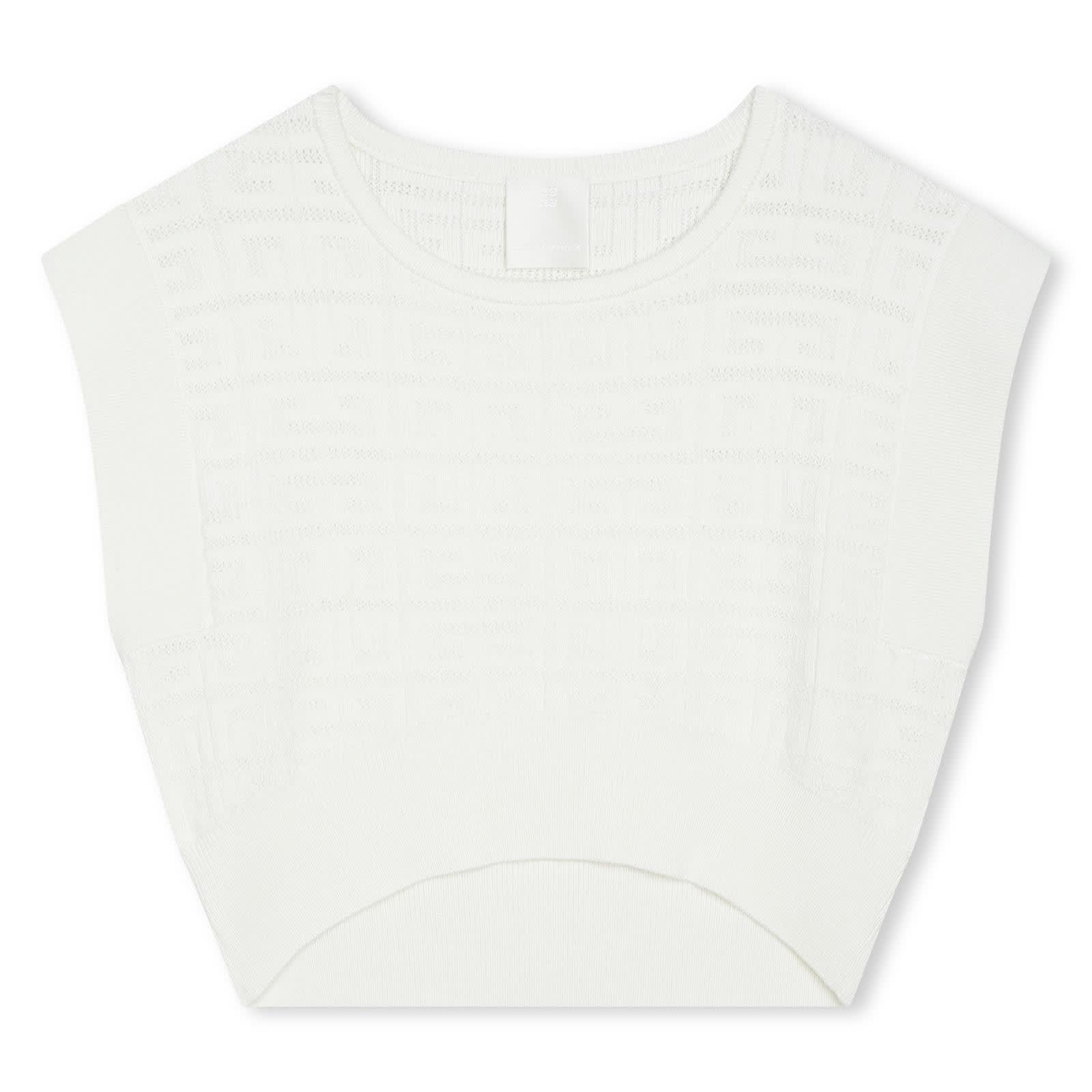 Shop Givenchy Canotta Crop Con Logo 4g Jacquard In Bianco