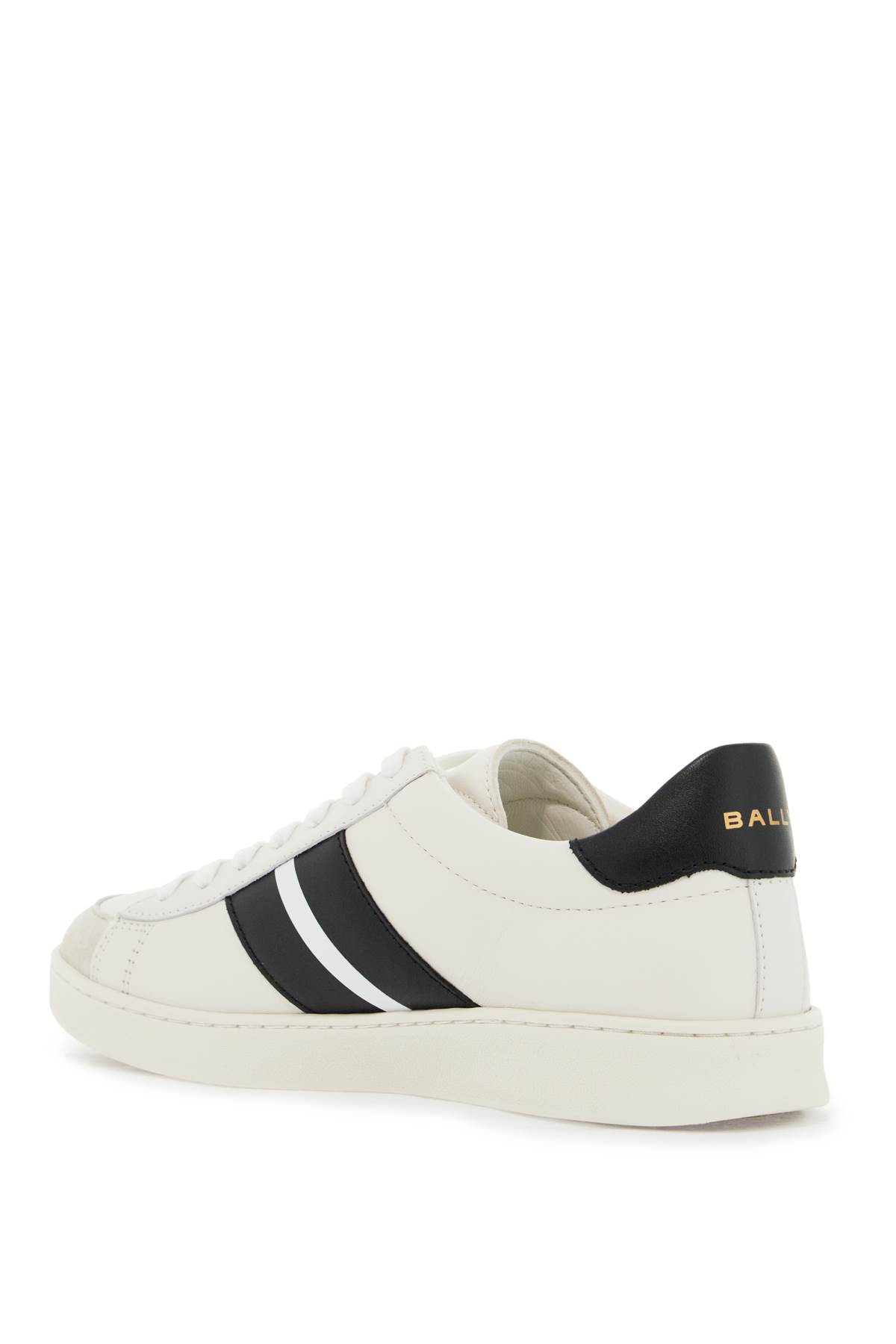 Shop Bally Smooth Leather Thiago Sneakers In In White/black (white)