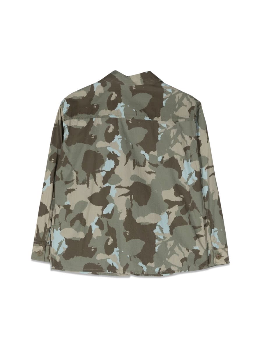 Aspesi Camouflage-print Two-pocket Shirt In Multicolour
