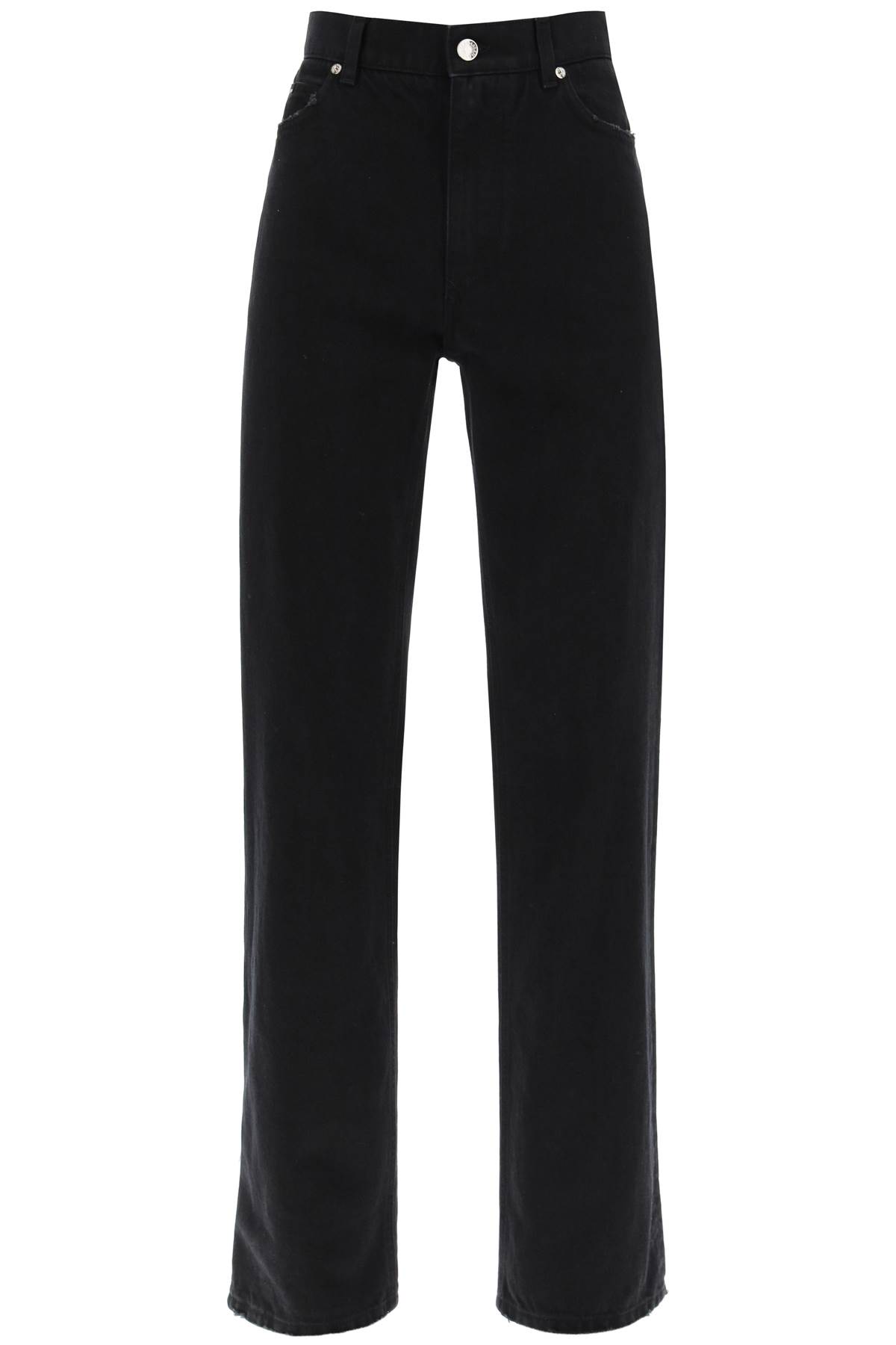 Shop Dolce & Gabbana Wide Leg Jeans In Black