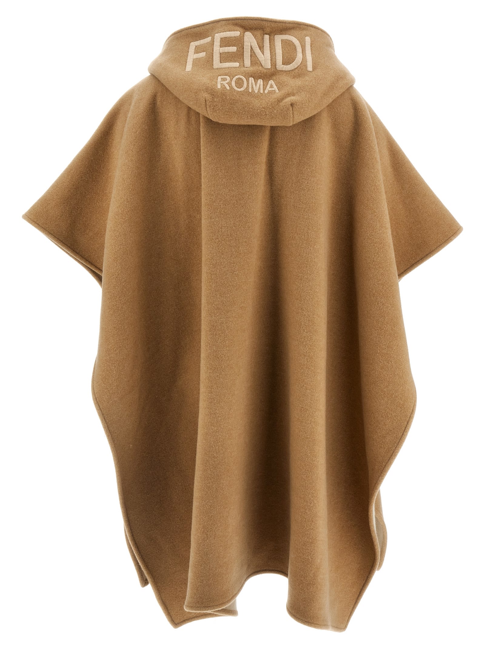 Shop Fendi Roma Poncho In Beige