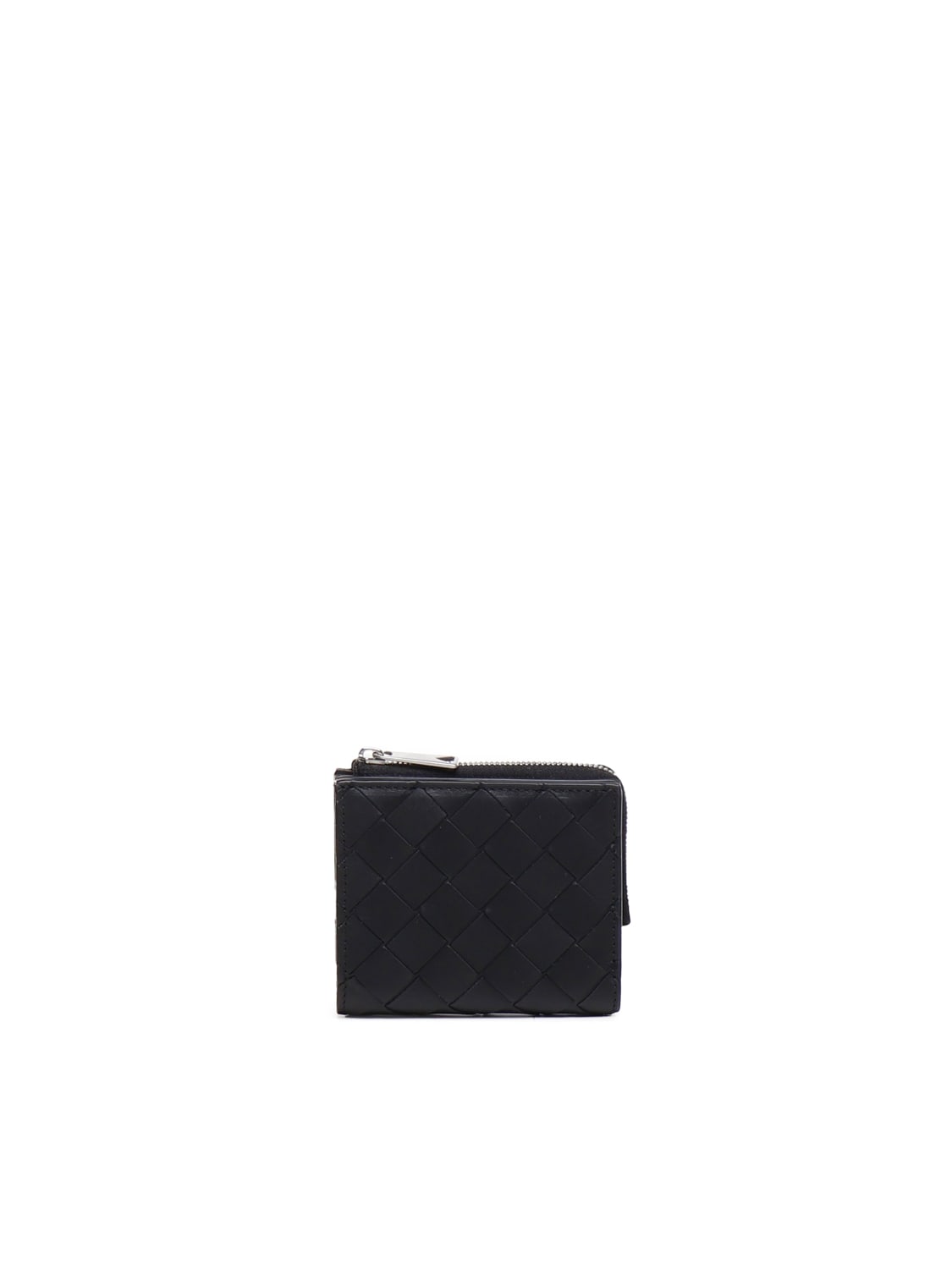 Bottega Veneta Intreccio Wallet In Calfskin In Black