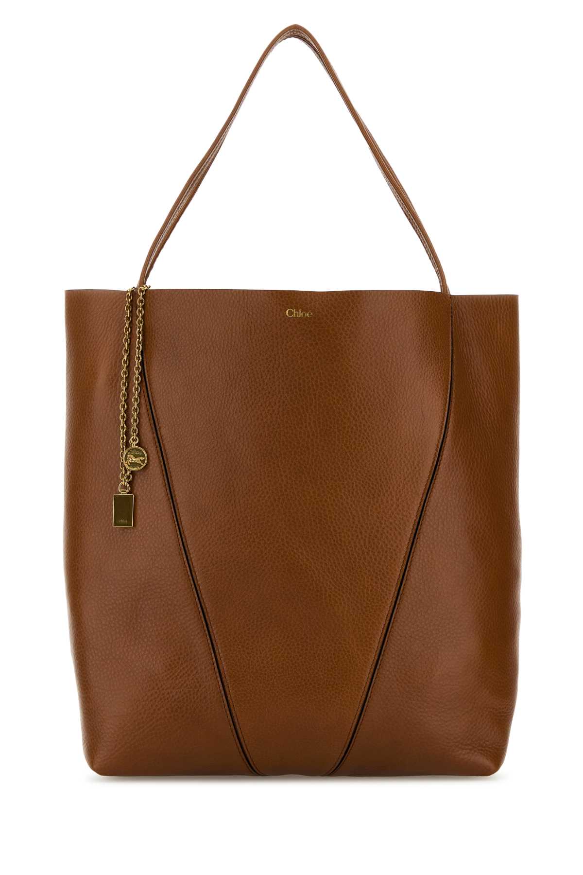 Chloé Caramel Leather Large Spin Shopping Bag