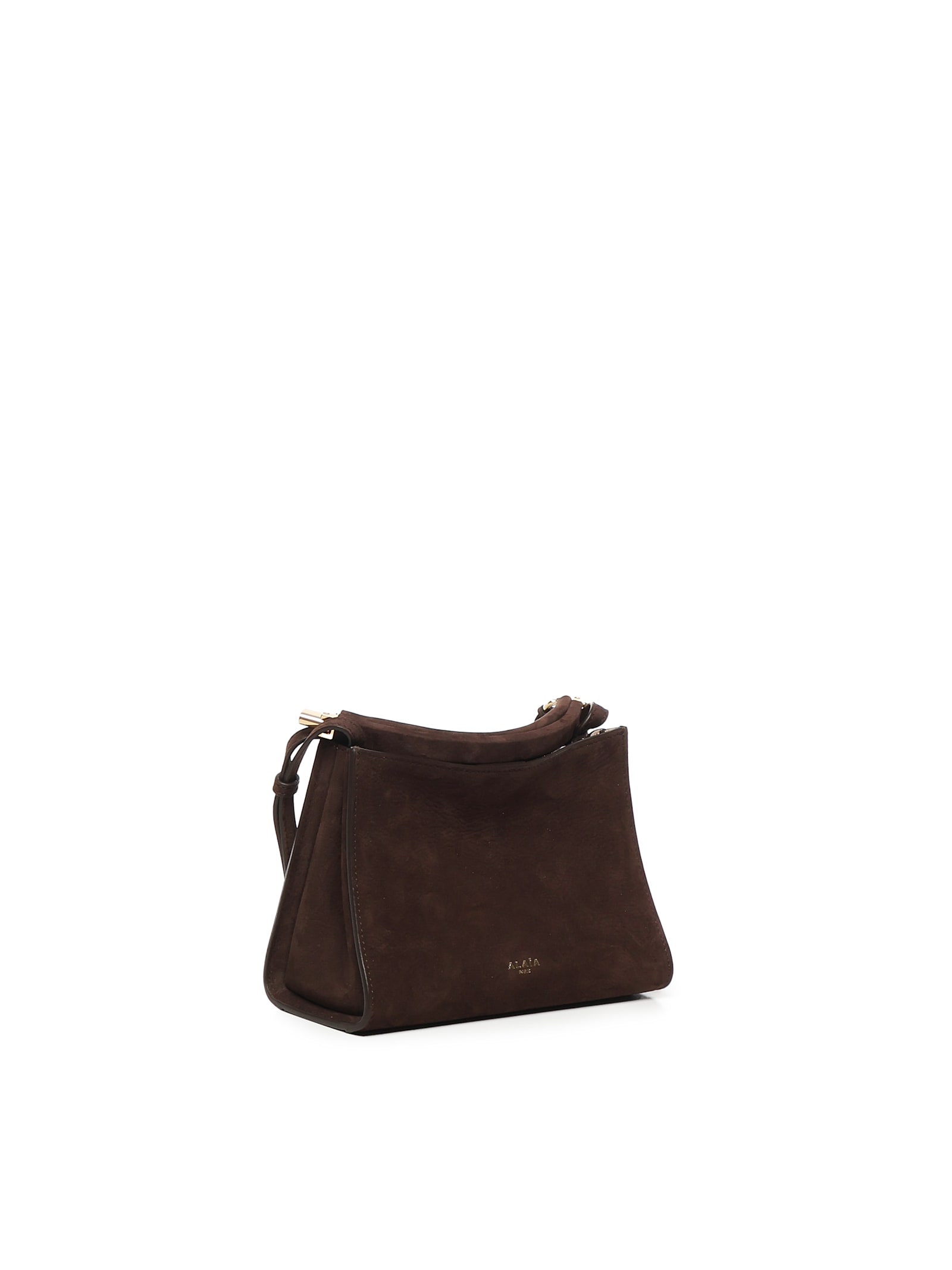 Alaïa Le Click Medium Square Bag In Nubuck In Brown