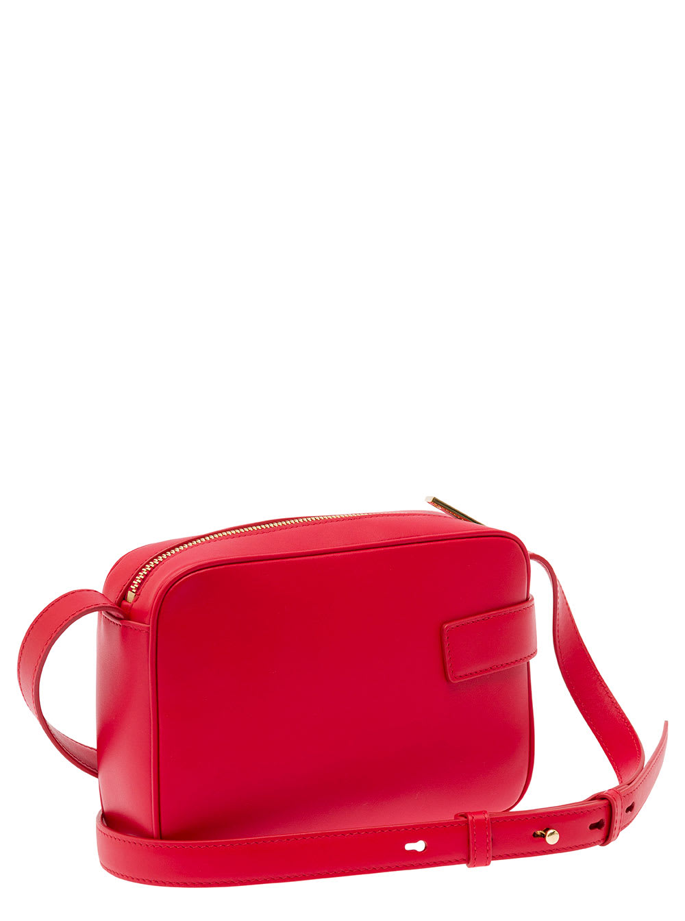Shop Ferragamo Camera Case S Red Crossbody Bag With Gancini Buckle In Leather Woman