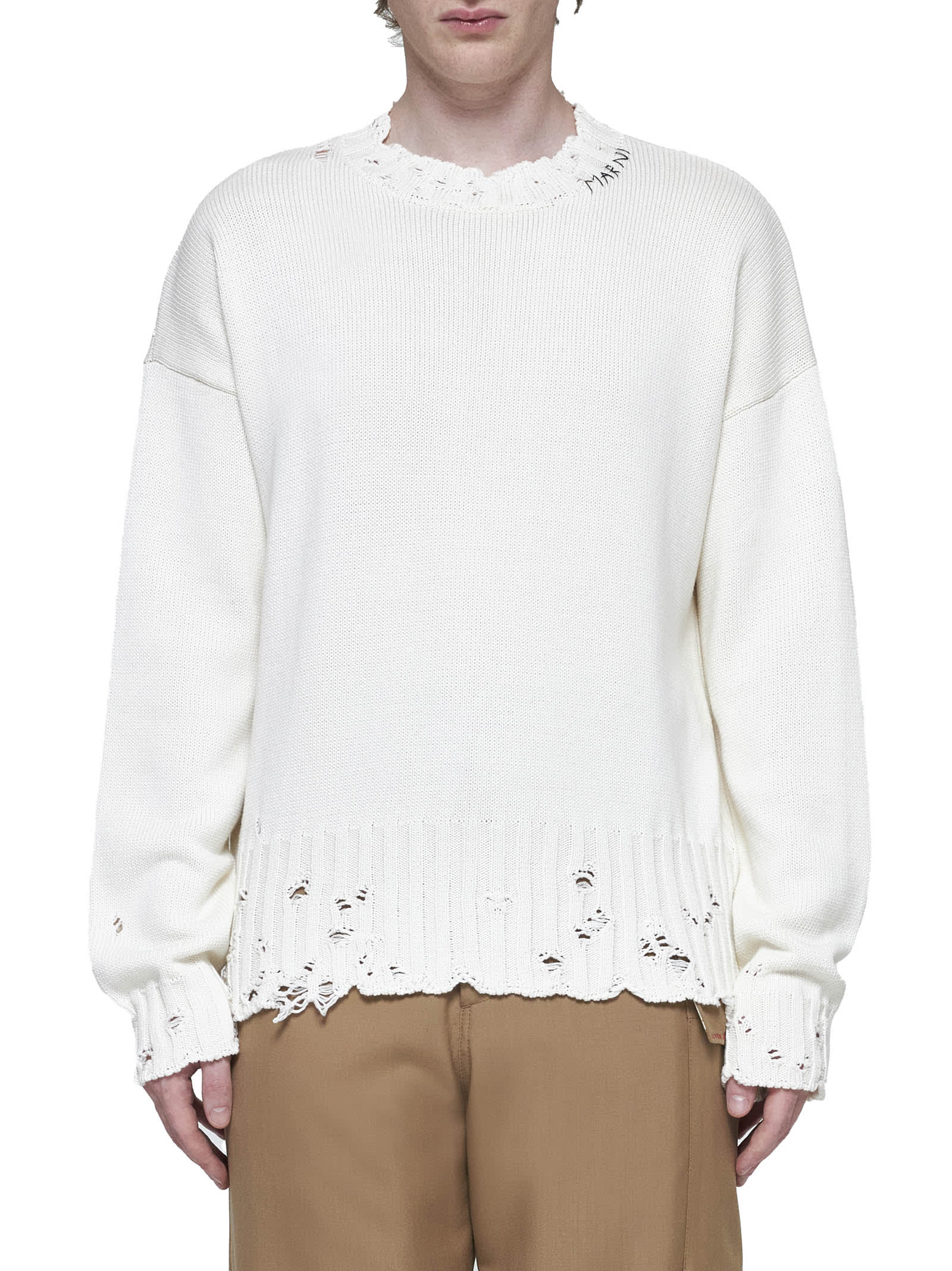 Shop Marni Sweater In Lily White