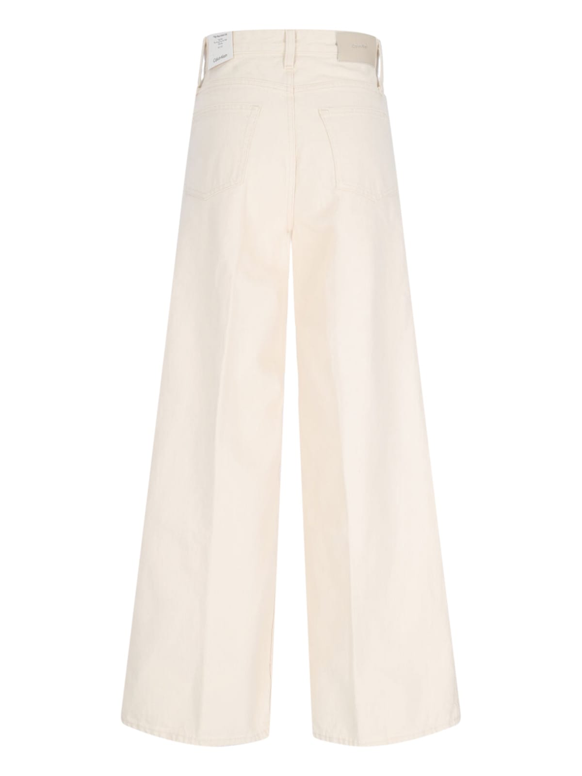 Shop Calvin Klein Palazzo Jeans In Cream