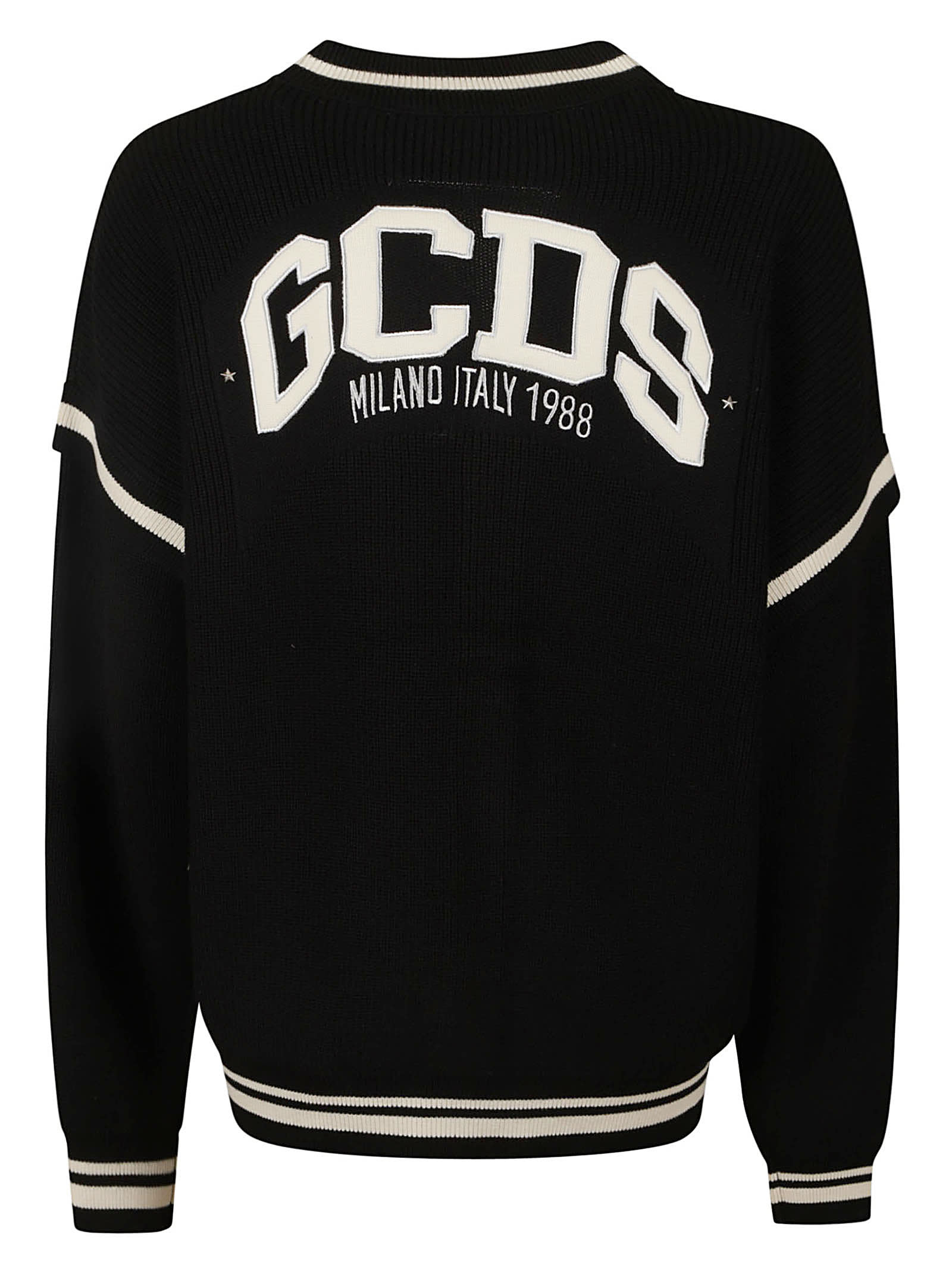 Shop Gcds Logo Knit Cardigan In Black
