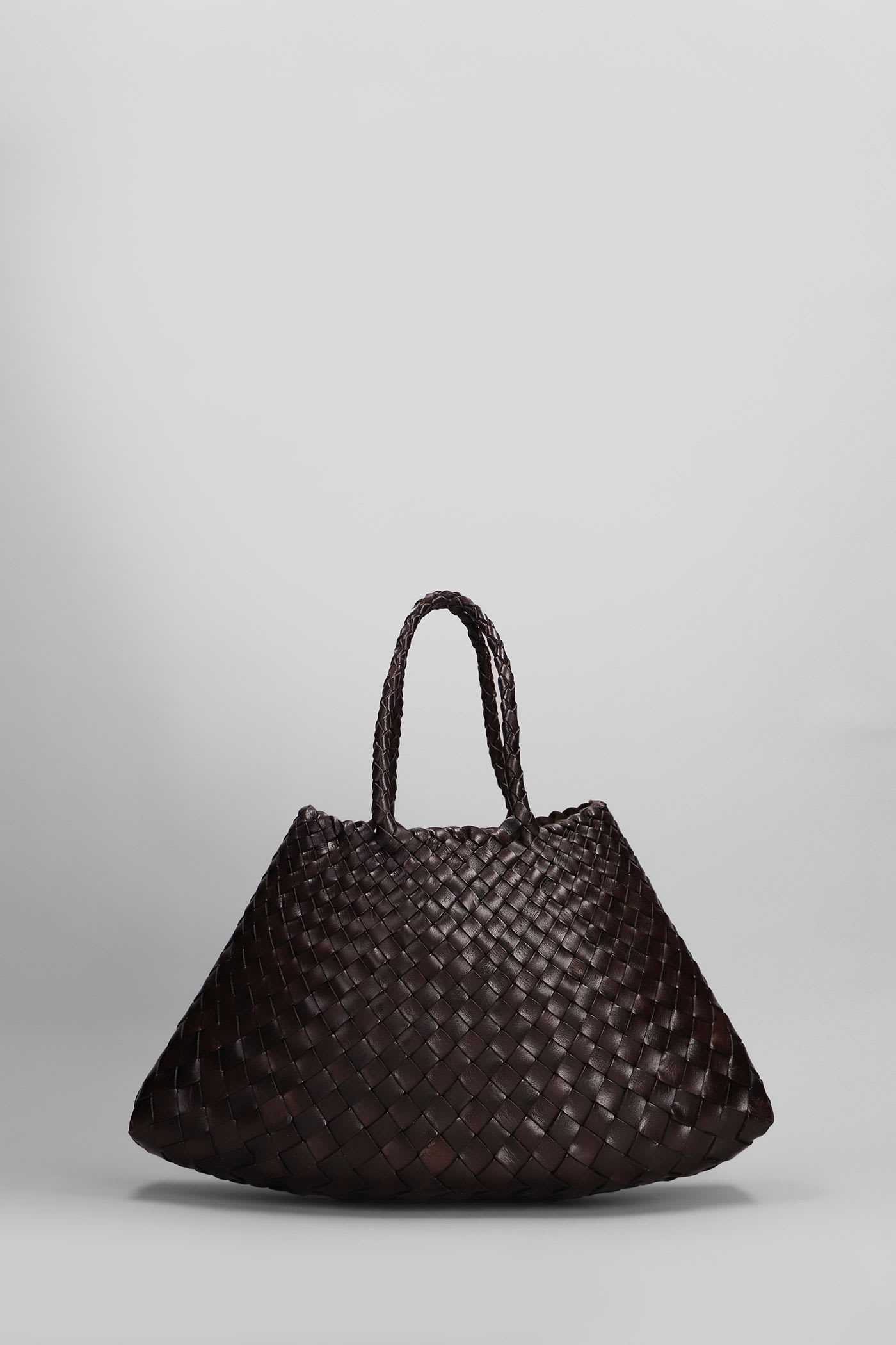 Santa Croce Small Tote In Brown Leather