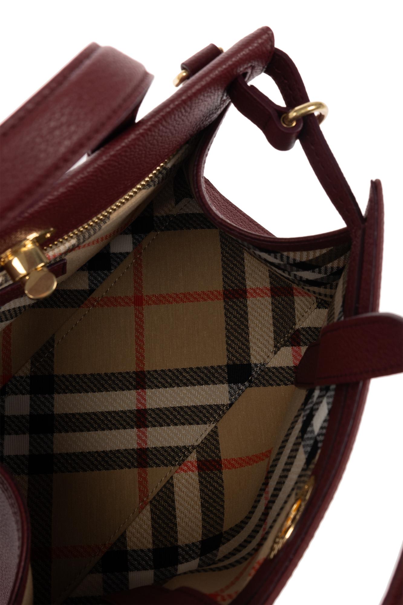 Burberry Womens Punnet Cotswolds Mini Leather Tote Bag In Red