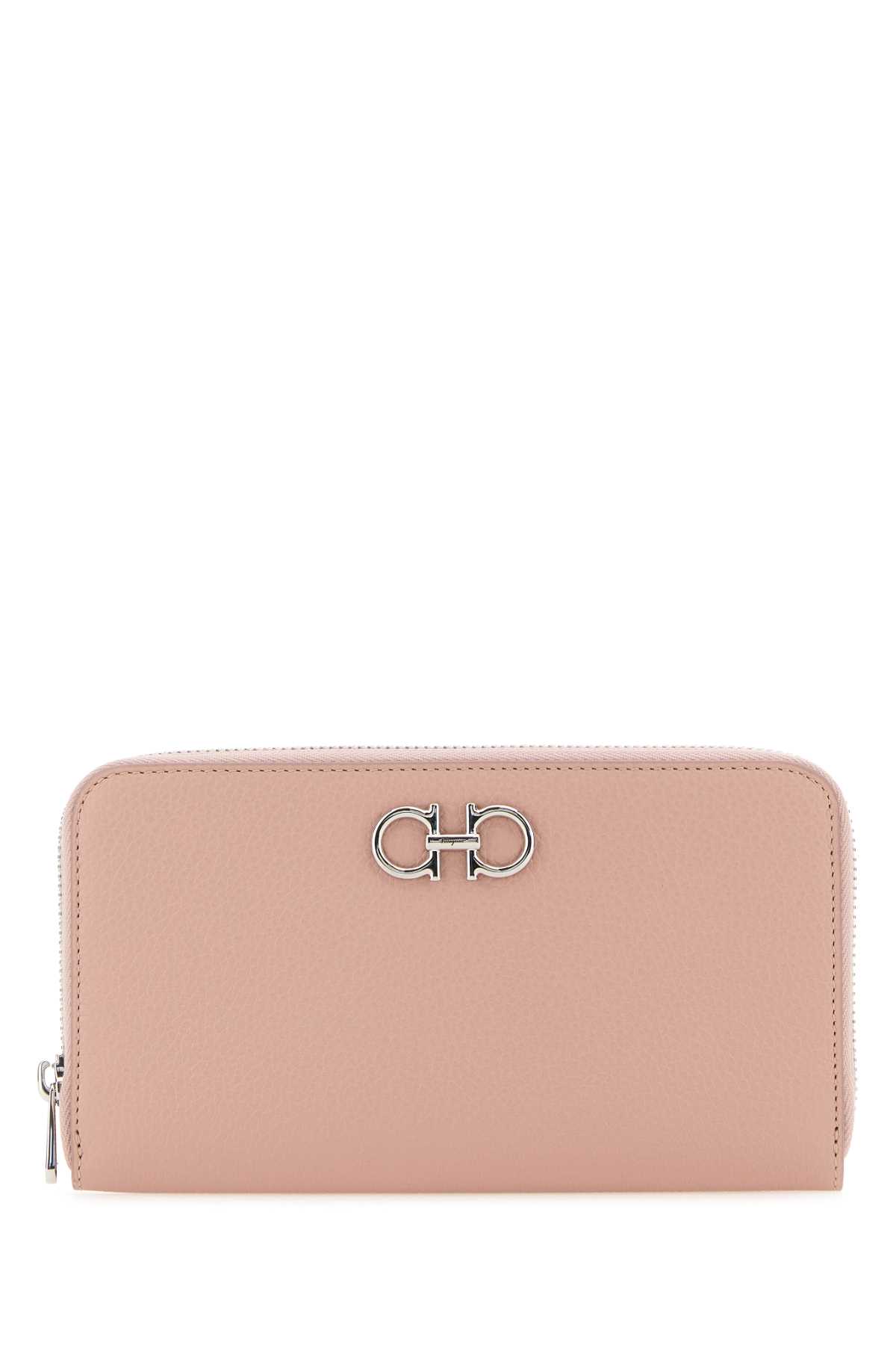 Shop Ferragamo Pink Leather Wallet In Rosenewblush