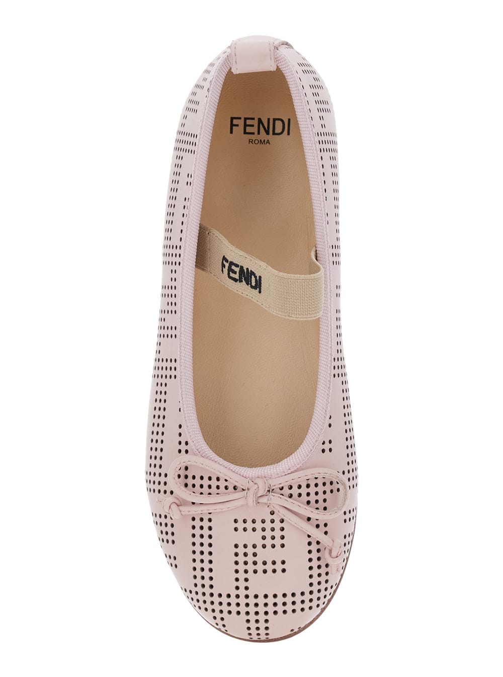Fendi Round Toe Flat Shoes In Pink