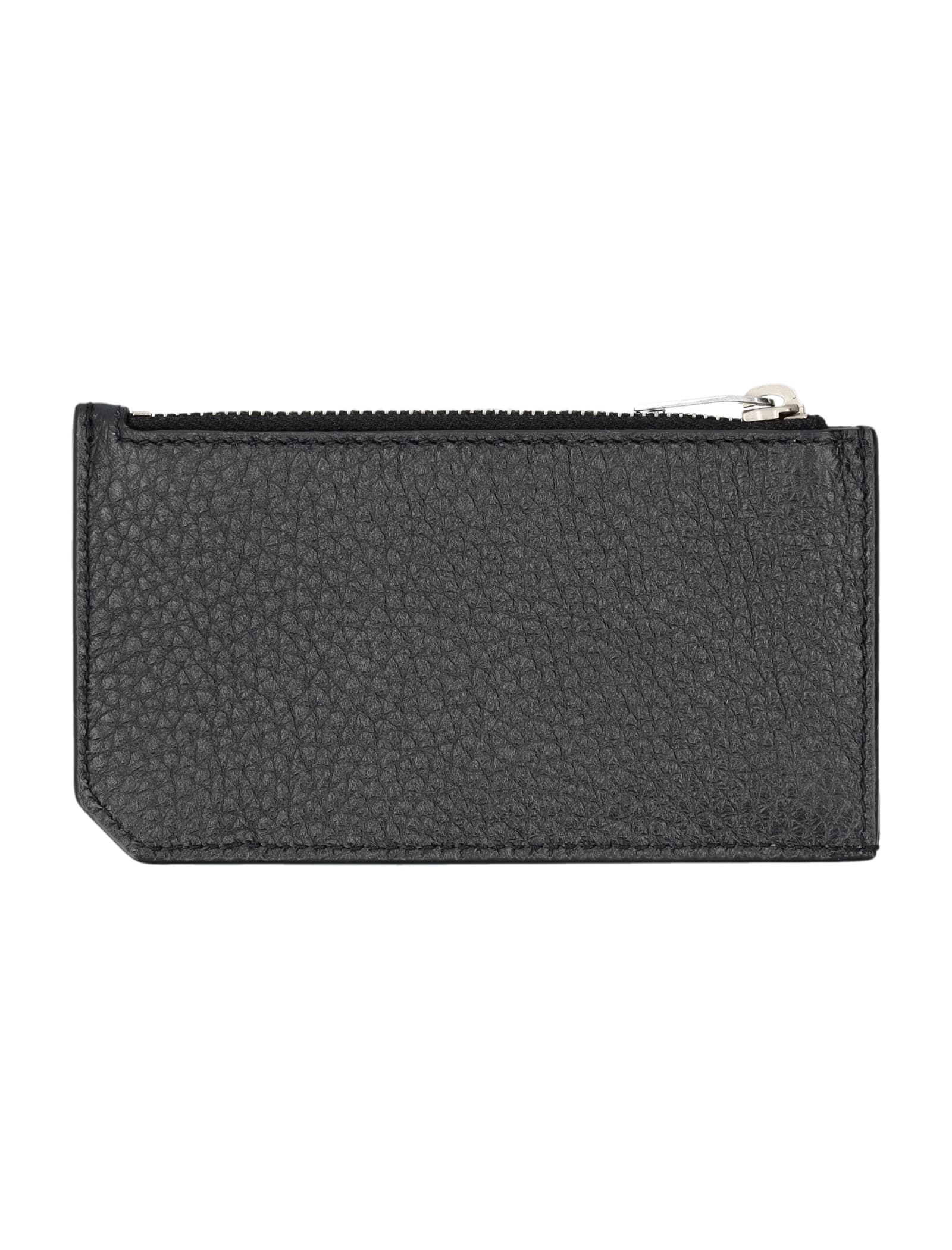 Shop Saint Laurent Zip Card Case In Black