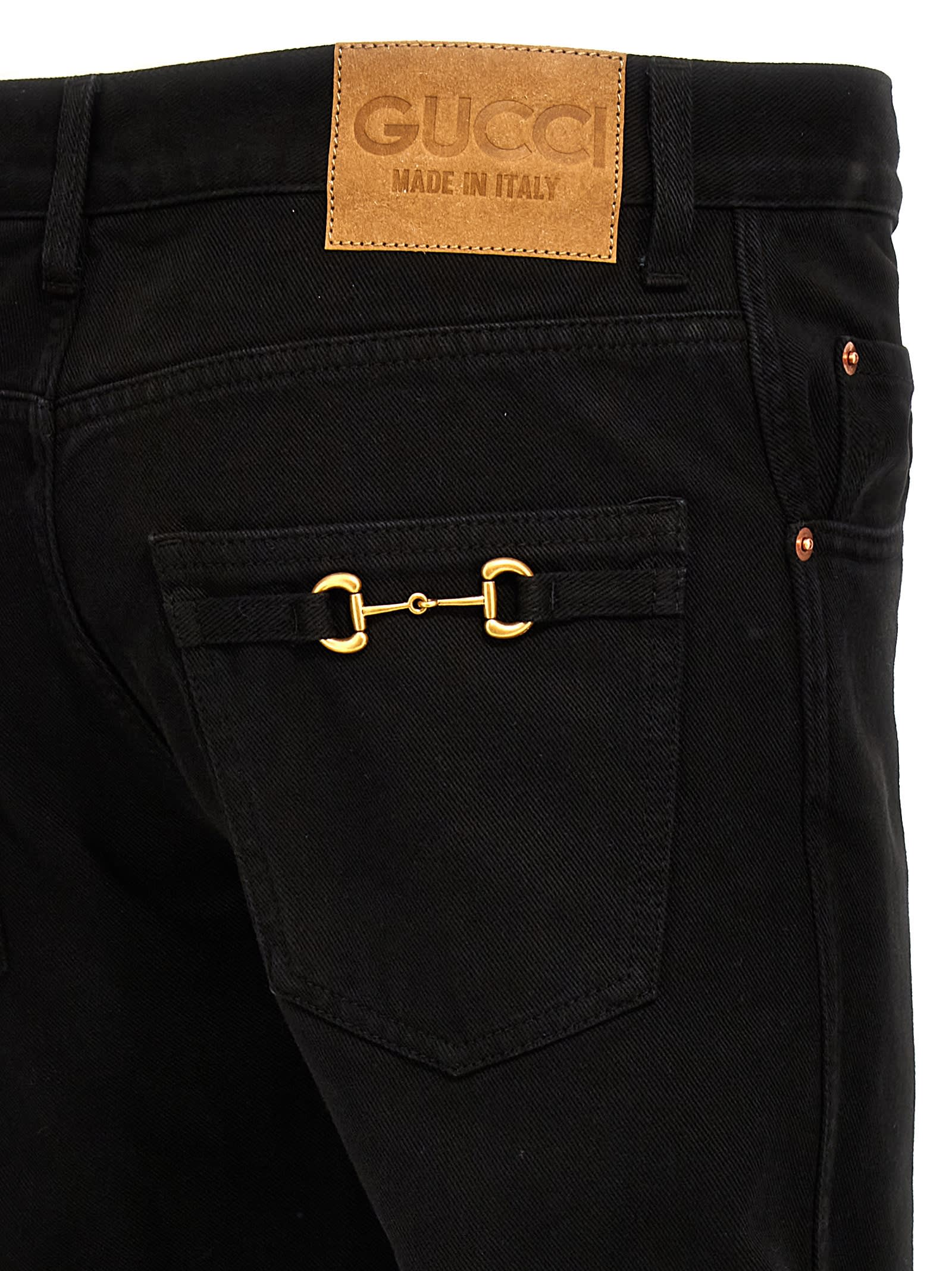Shop Gucci Morsetto Jeans In Black