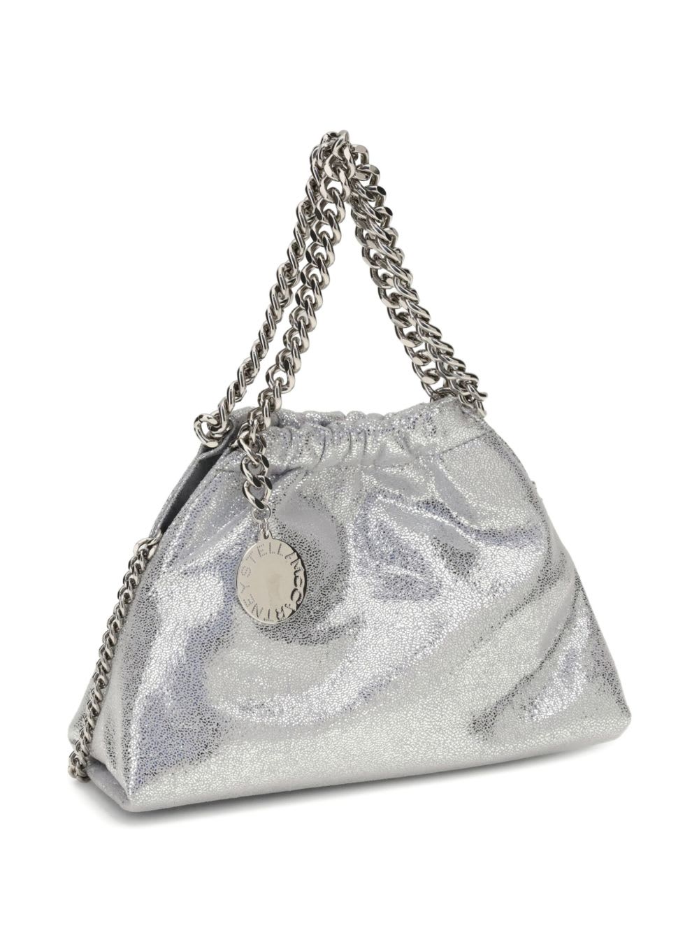 Stella Mccartney Falabella Mini Drastring Tote In Silver