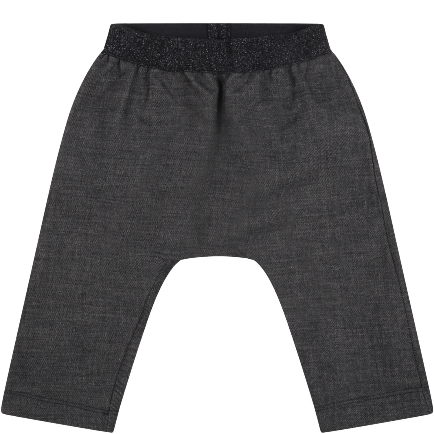 Caffe dOrzo Gray demi-baby Trousers For Baby Girl With Lurex Details