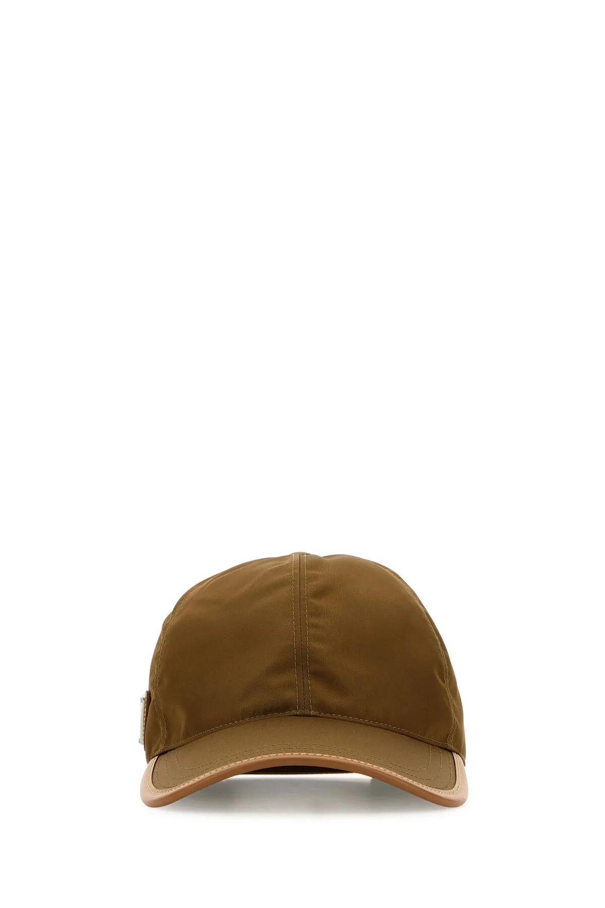 Shop Prada Mud Re-nylon Baseball Cap In Sughero