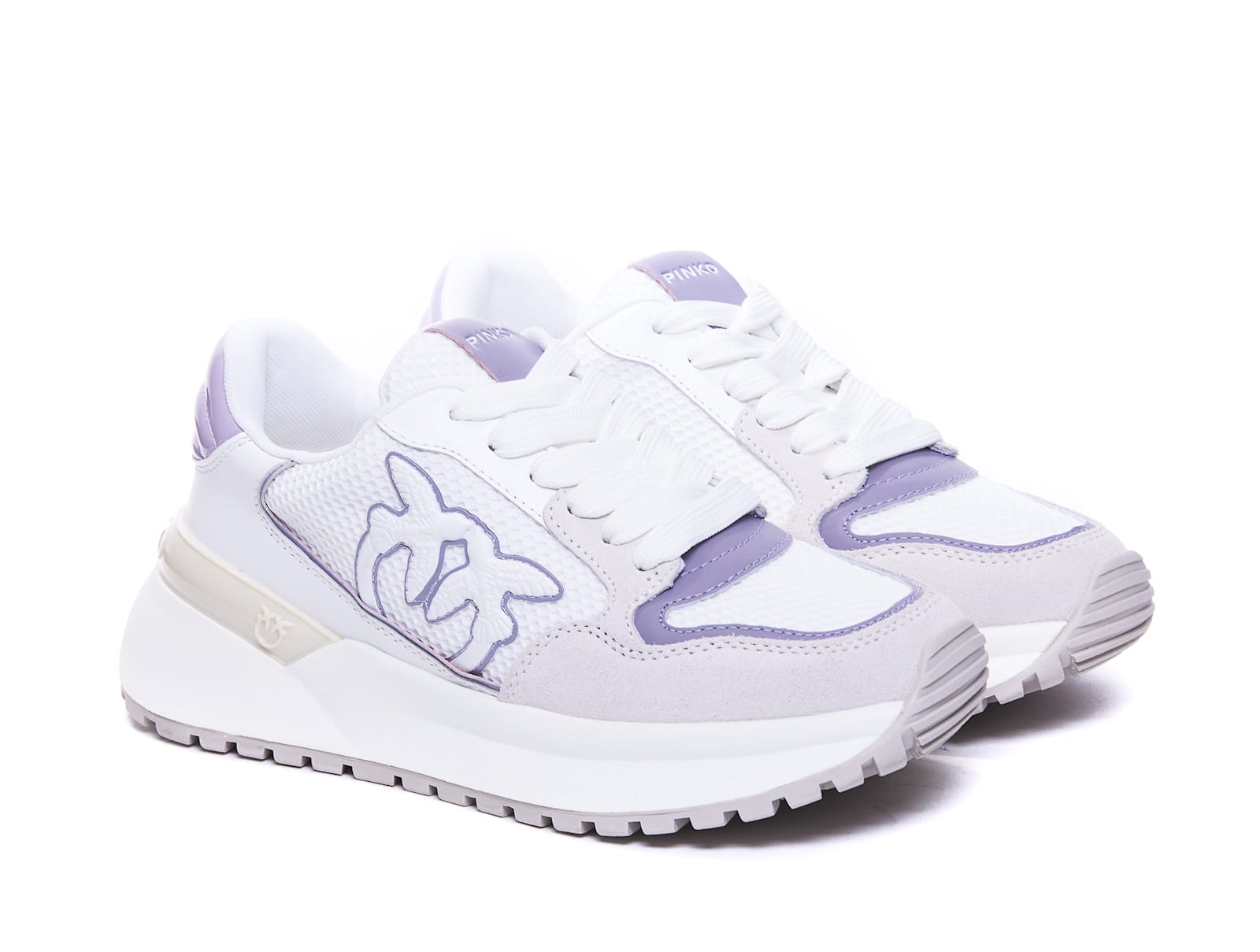 Pinko Sneakers Mesh Panel Rubber Sole In White