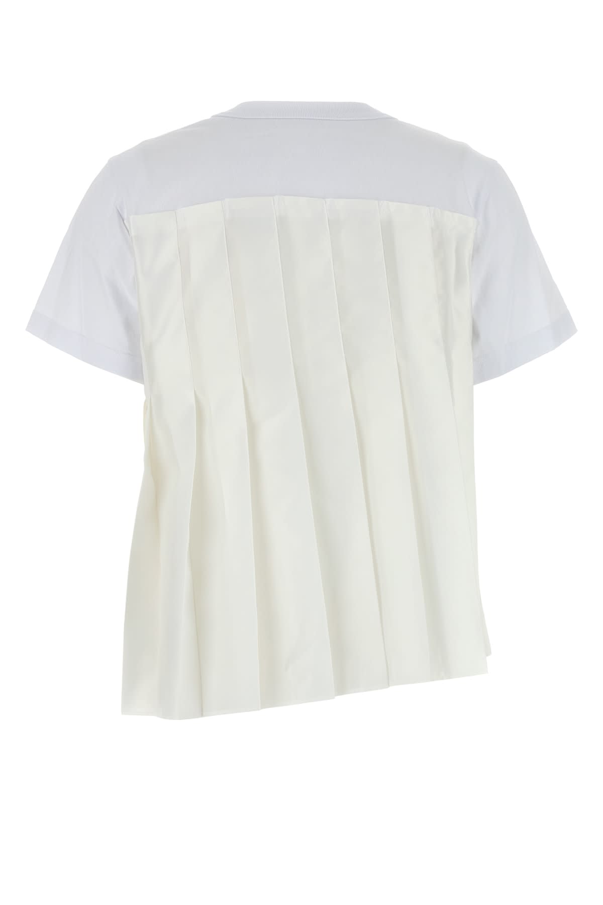 Shop Sacai Nylon Twill X Cotton Jersey T-shirt In Offwhite