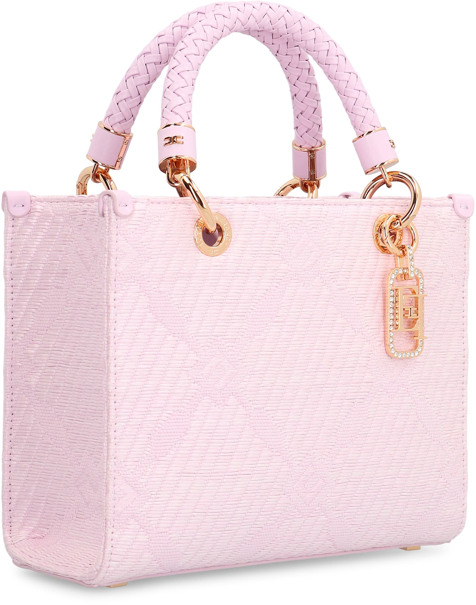 ELISABETTA FRANCHI JACQUARD FABRIC TOTE