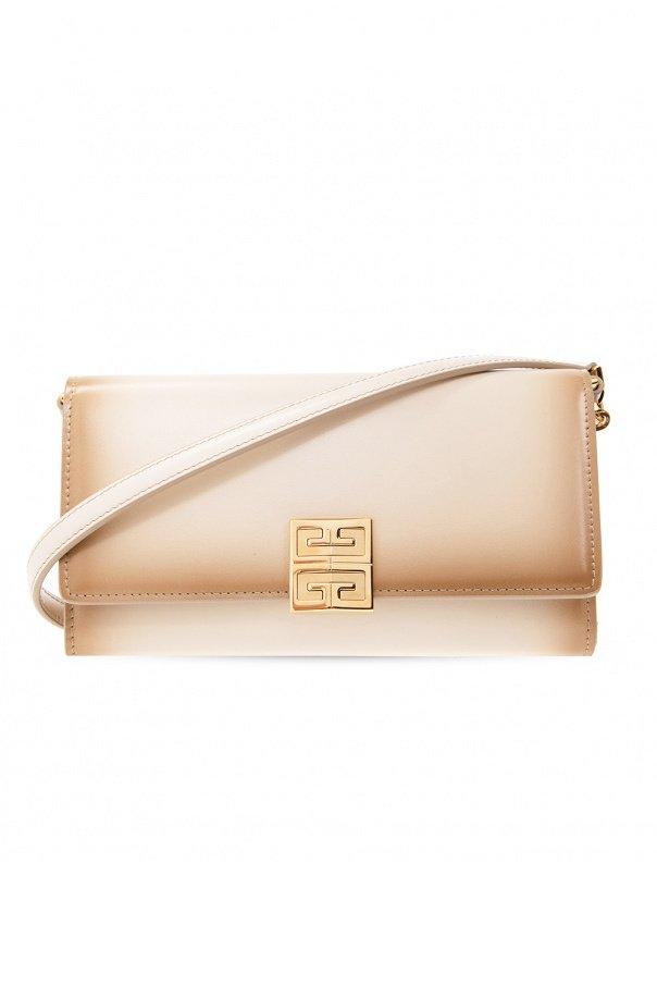 Shop Givenchy 4g Logo-plaque Chained Wallet In Beige