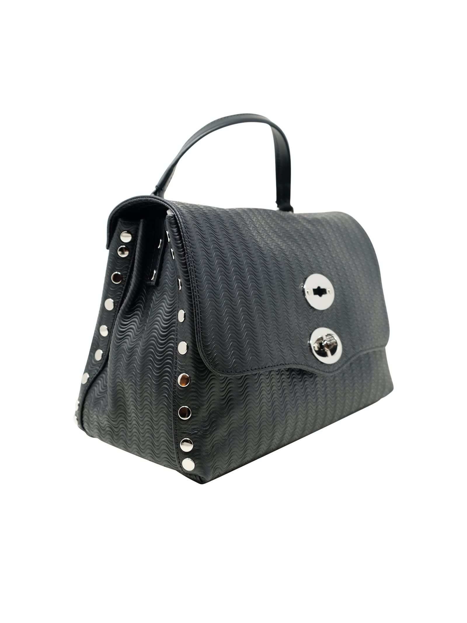 Shop Zanellato 068010-0080000-z0001 Black Cachemire Blandine Luxethic S Leather Handbag