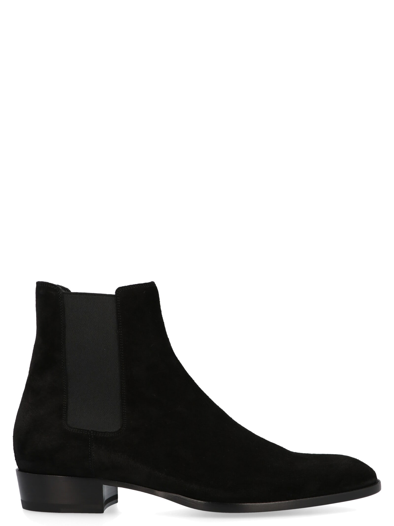 Saint Laurent Wyatt Ankle Boots In Black